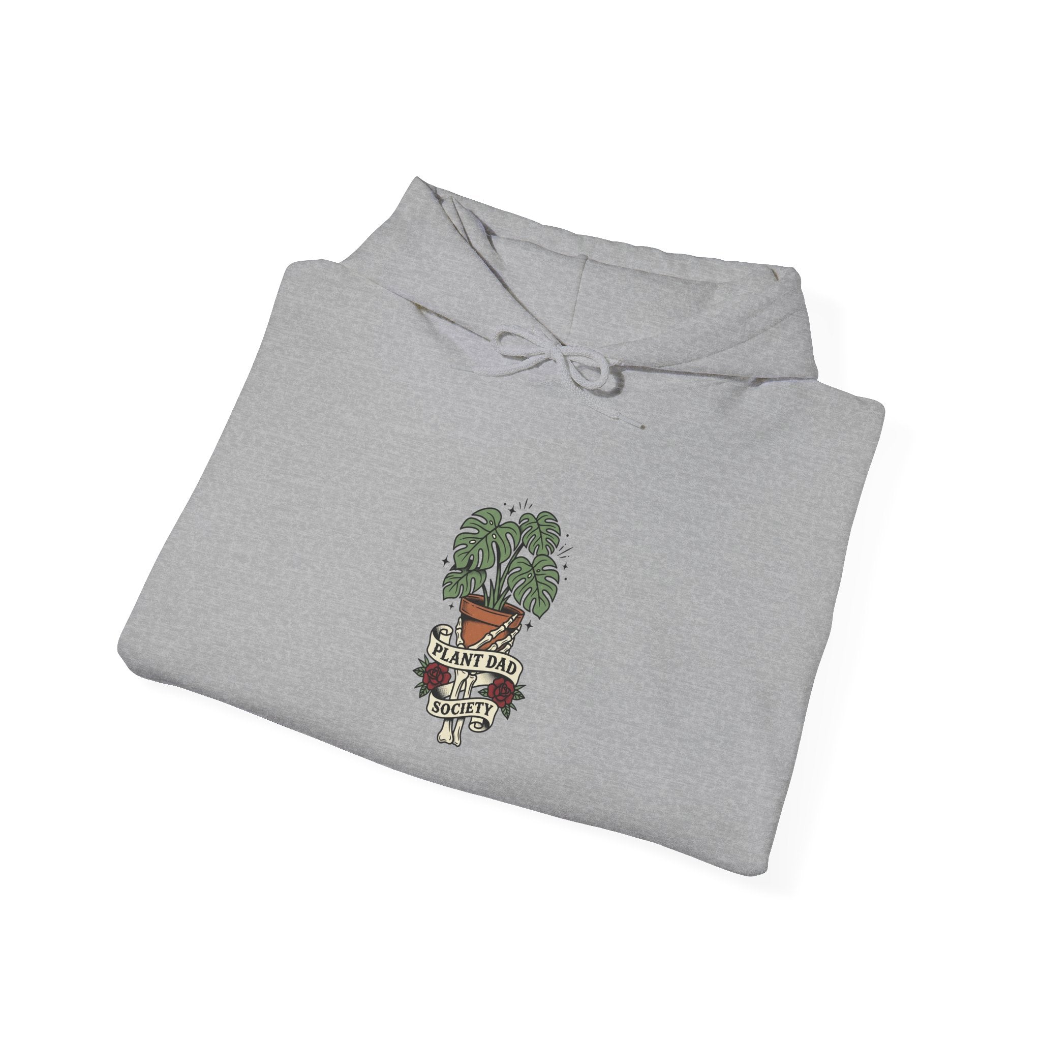 Potted Monstera Traditional Tattoo Hoodie | Vintage Flash Plant Illustration