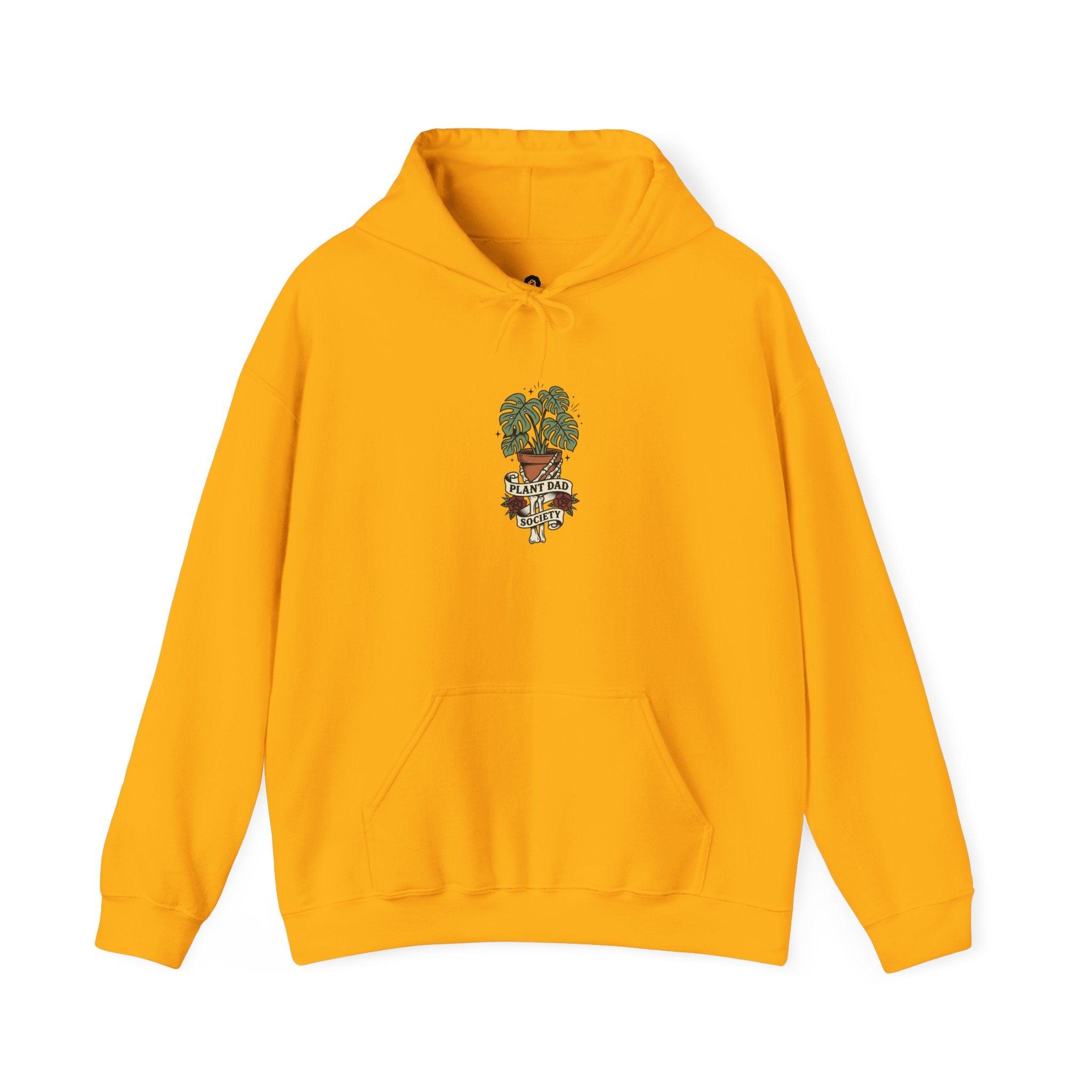 Potted Monstera Traditional Tattoo Hoodie | Vintage Flash Plant Illustration