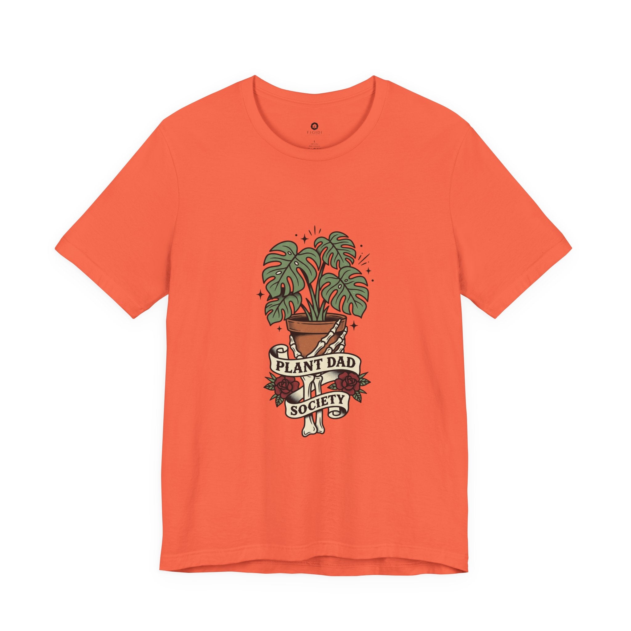 Plant Dad Society T-Shirt | Traditional Tattoo Plant Badge, Monstera Floral Flash