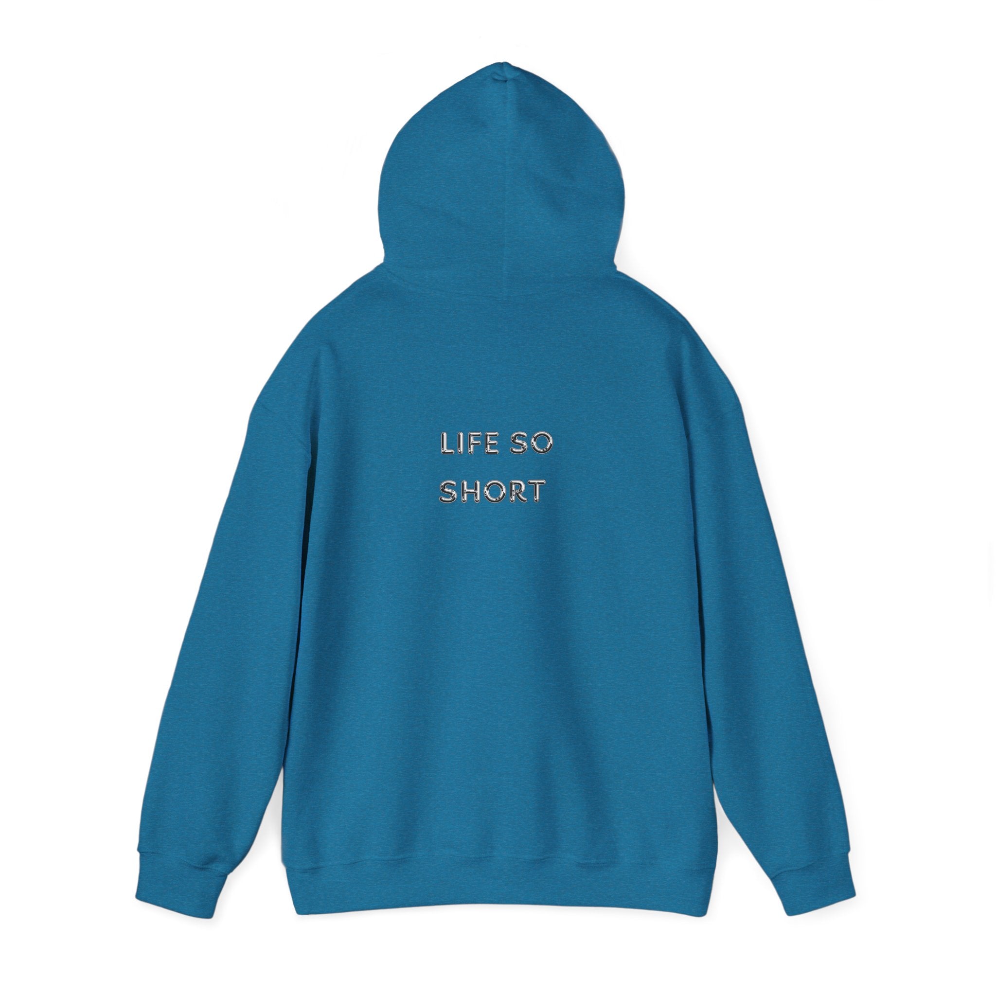 Hoodie — 'Life So Short' Minimal Logo Black Pullover
