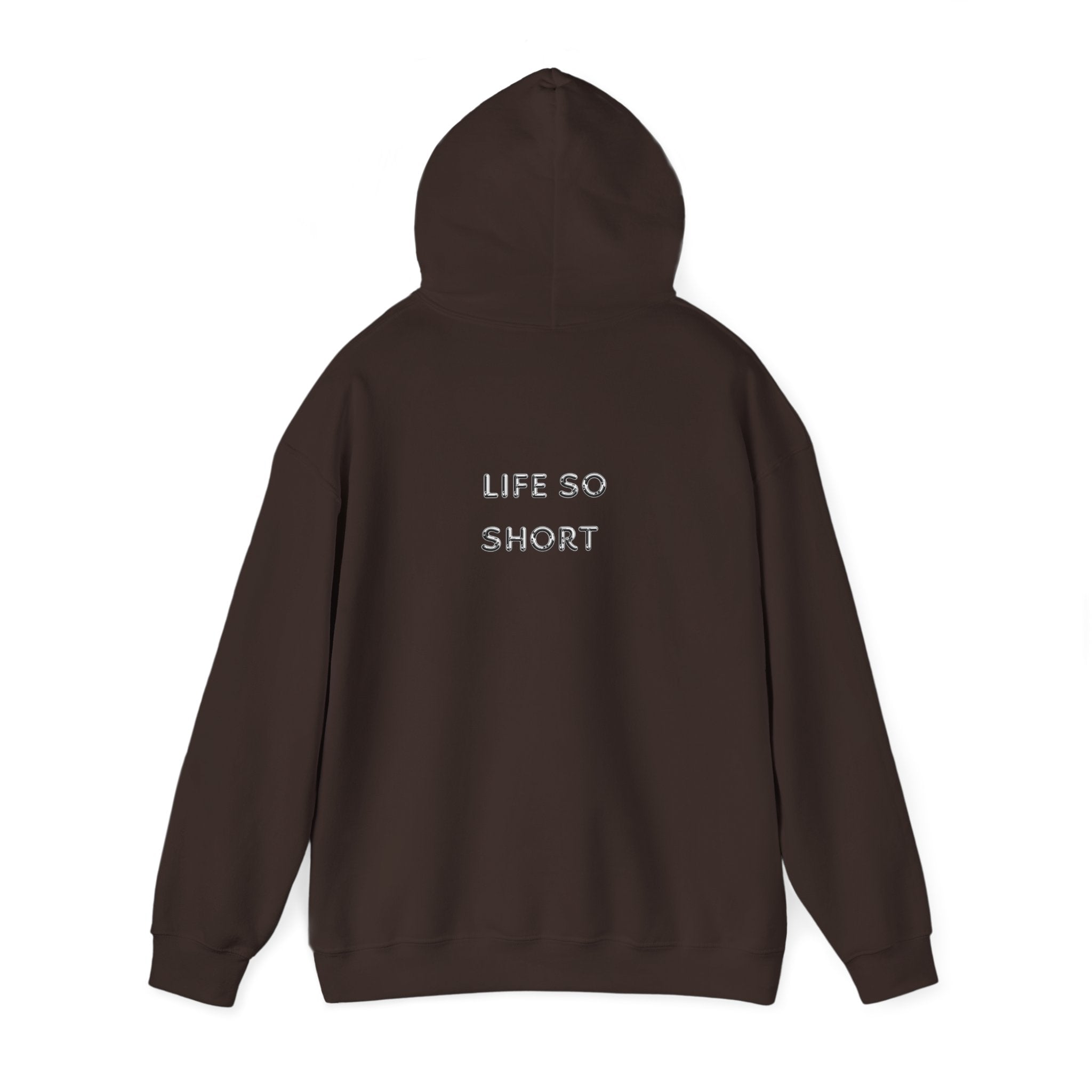 Hoodie — 'Life So Short' Minimal Logo Black Pullover