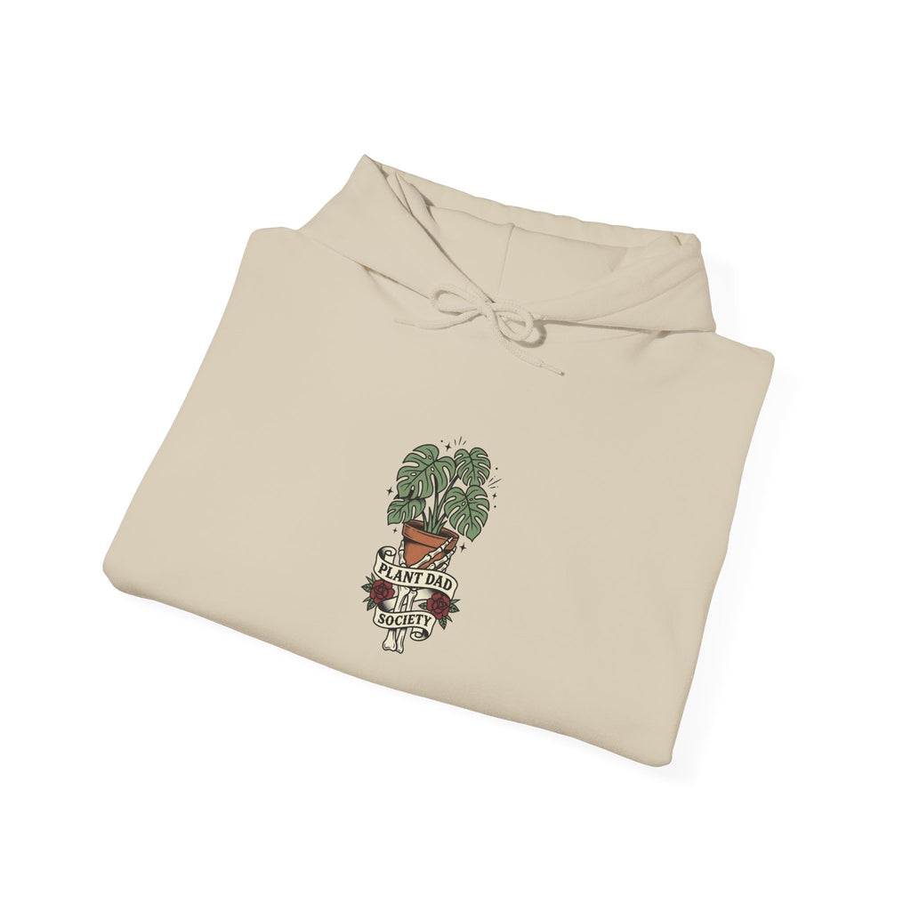 Potted Monstera Traditional Tattoo Hoodie | Vintage Flash Plant Illustration