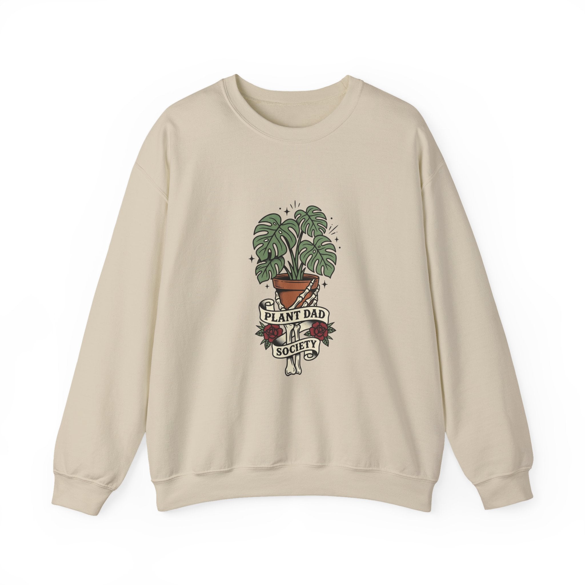 Plant Dad Tattoo-Inspired Sweatshirt | Traditional Flash Plant Lover Crew