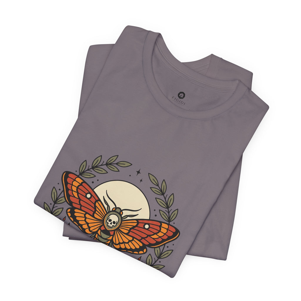 Moth & Roses Traditional Tattoo Tee | Vintage Flash, Banner Floral