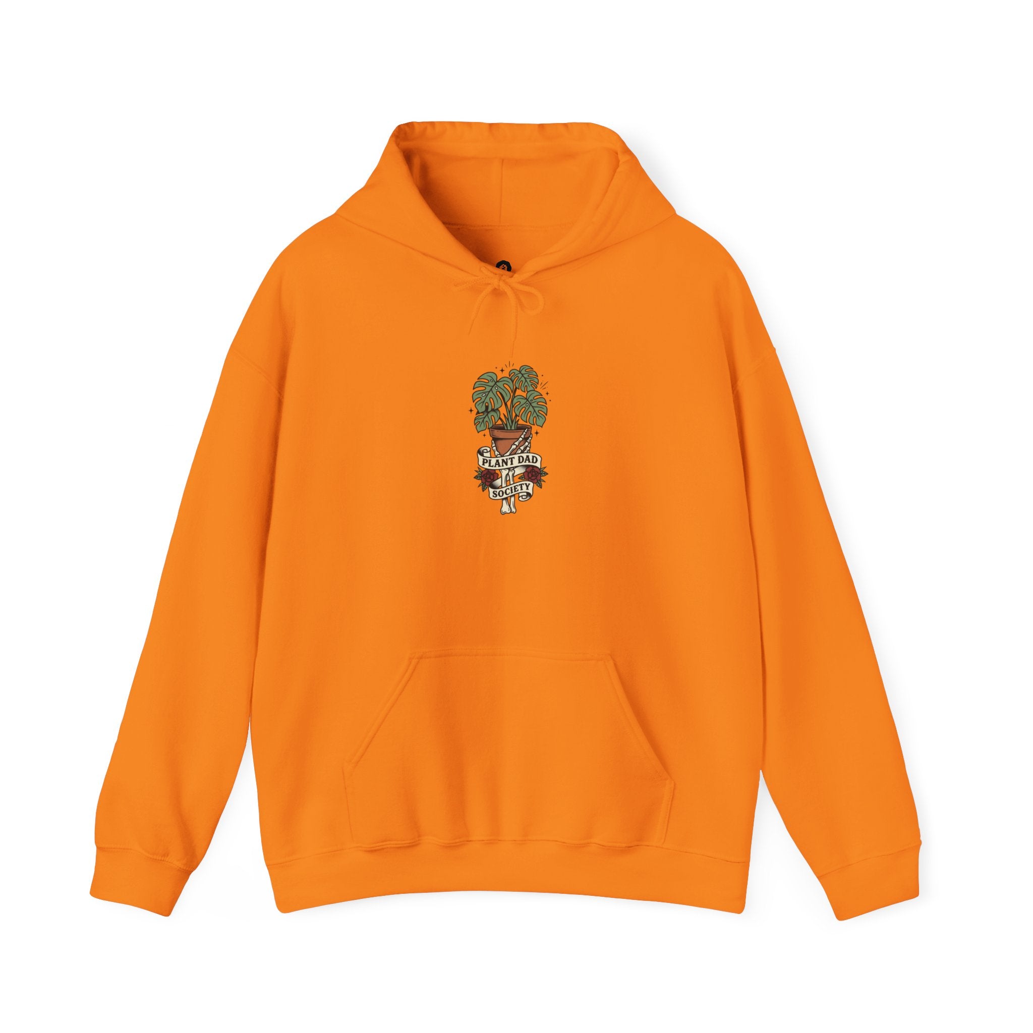 Potted Monstera Traditional Tattoo Hoodie | Vintage Flash Plant Illustration