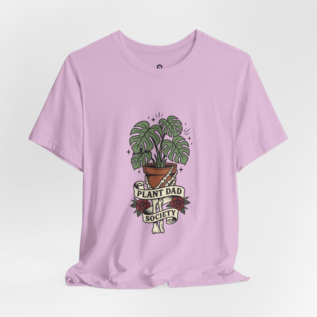 Plant Dad Society T-Shirt | Traditional Tattoo Plant Badge, Monstera Floral Flash