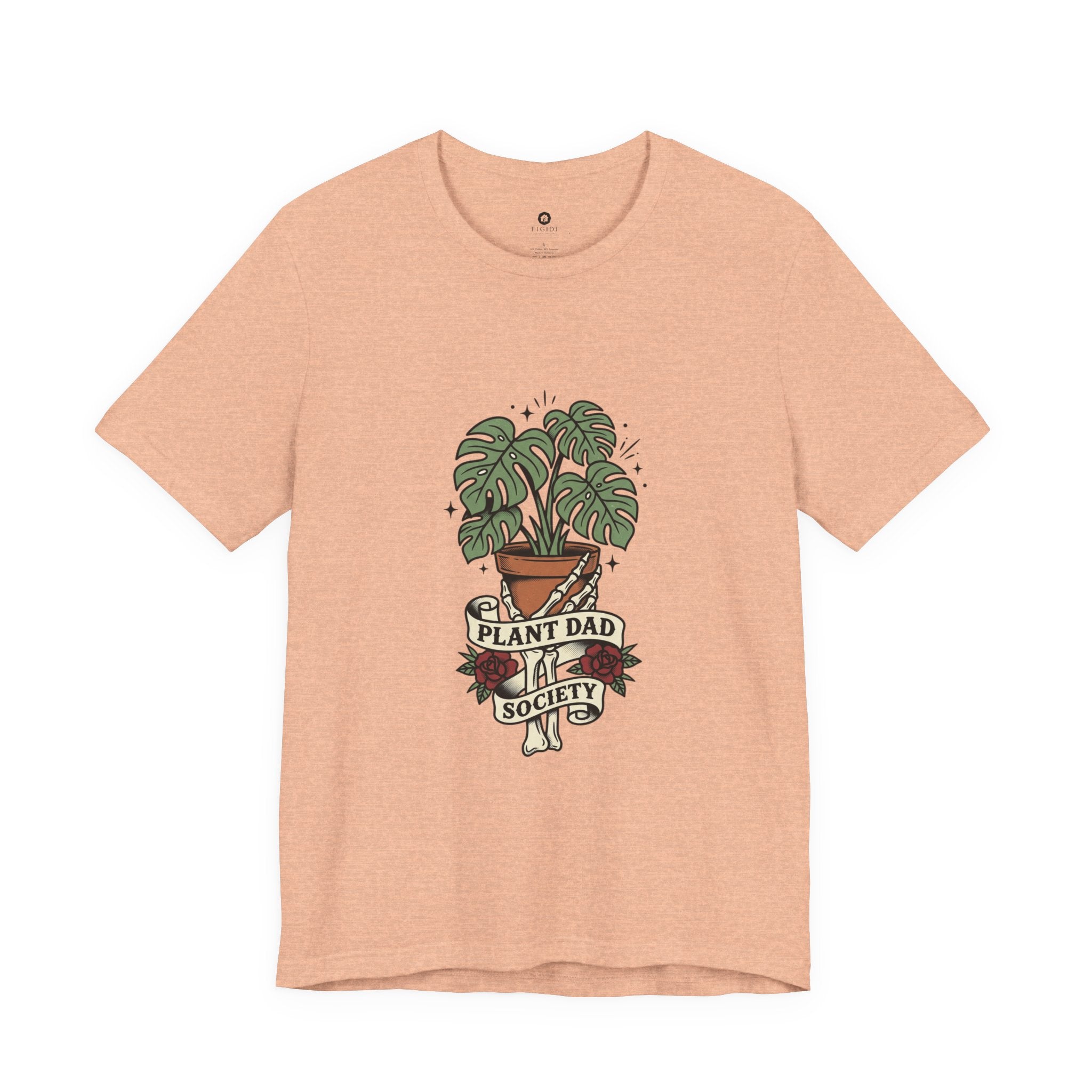 Plant Dad Society T-Shirt | Traditional Tattoo Plant Badge, Monstera Floral Flash