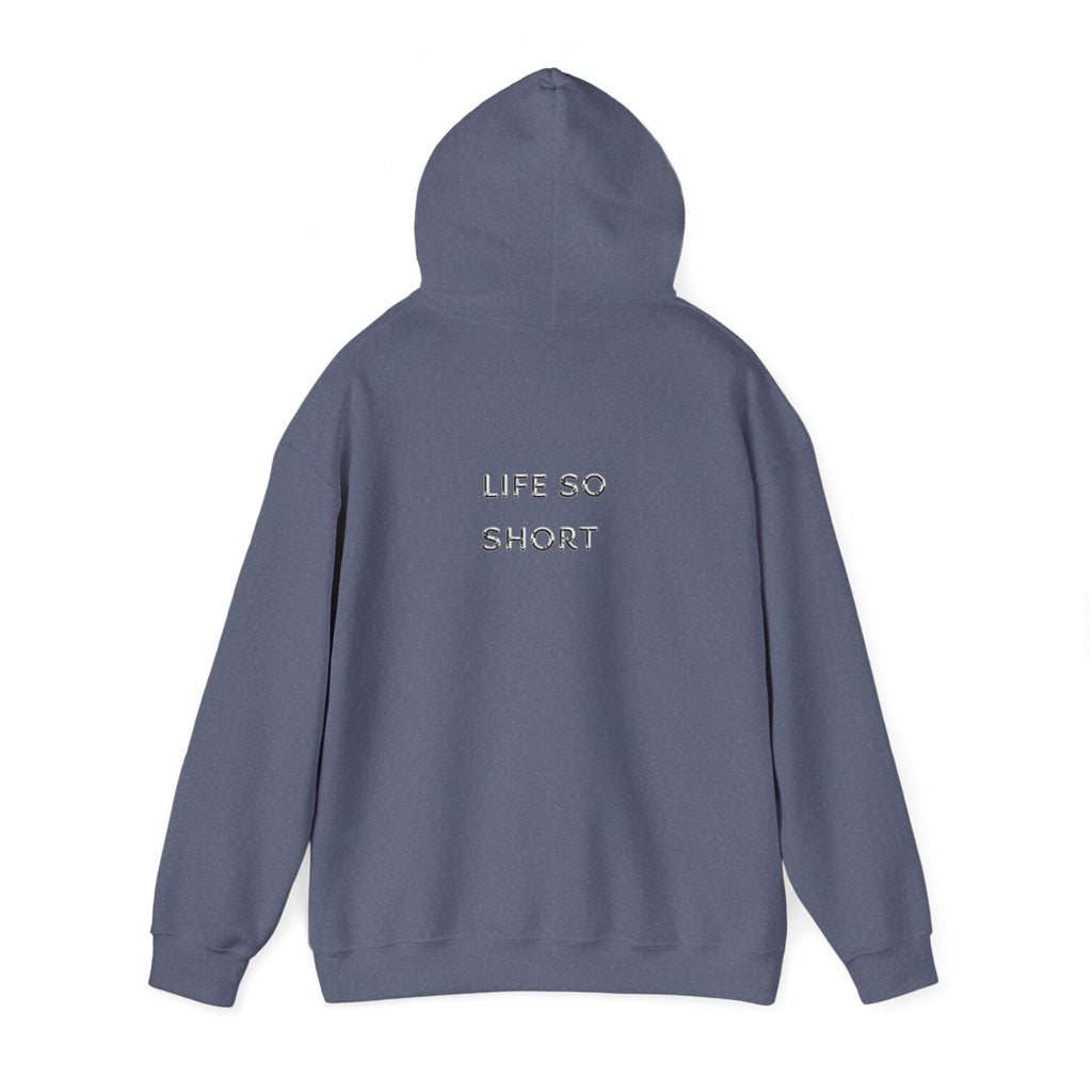 Hoodie — 'Life So Short' Minimal Logo Black Pullover