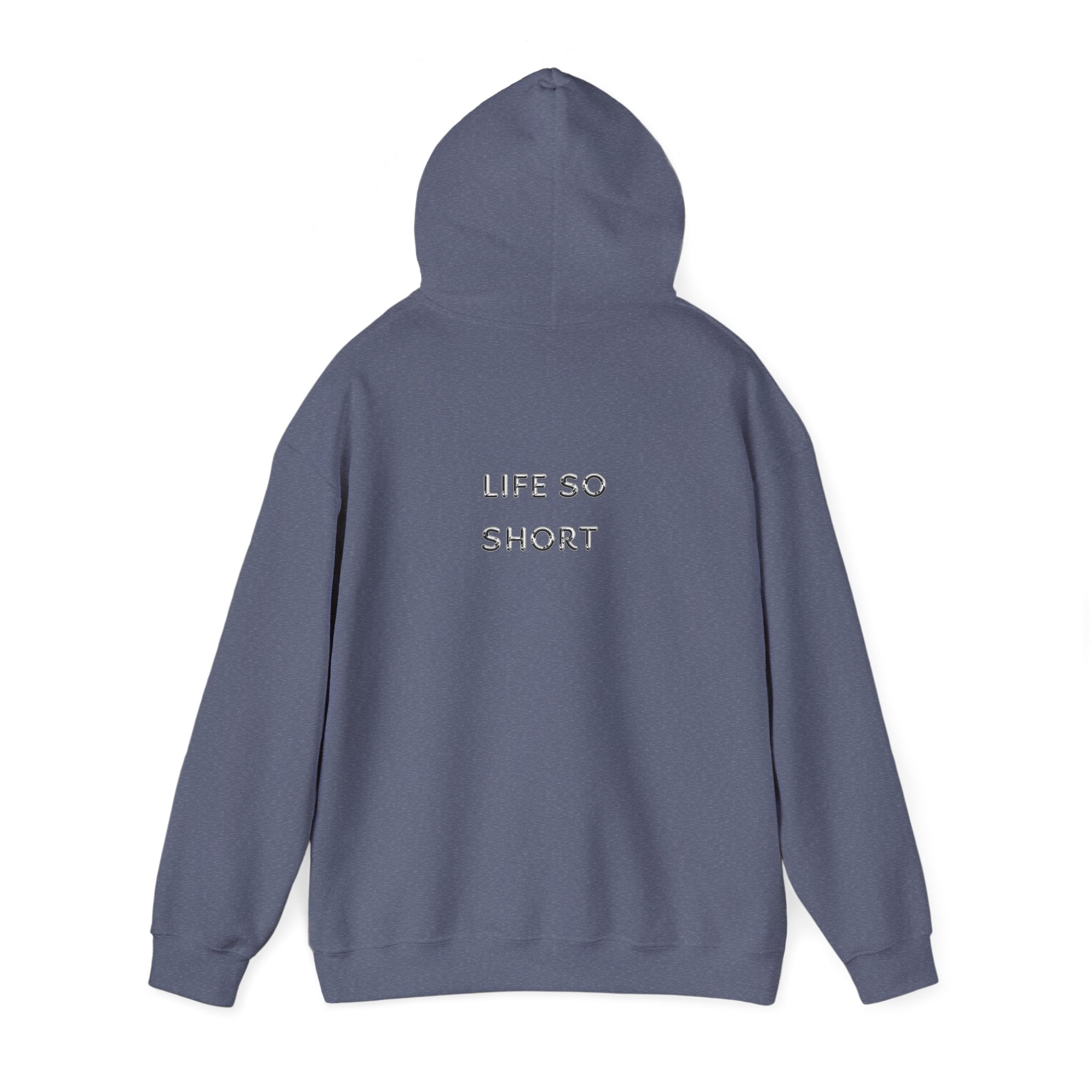 Hoodie — 'Life So Short' Minimal Logo Black Pullover