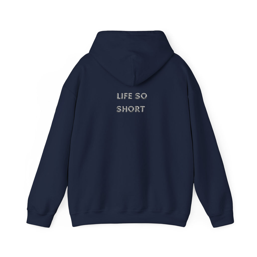 Hoodie — 'Life So Short' Minimal Logo Black Pullover