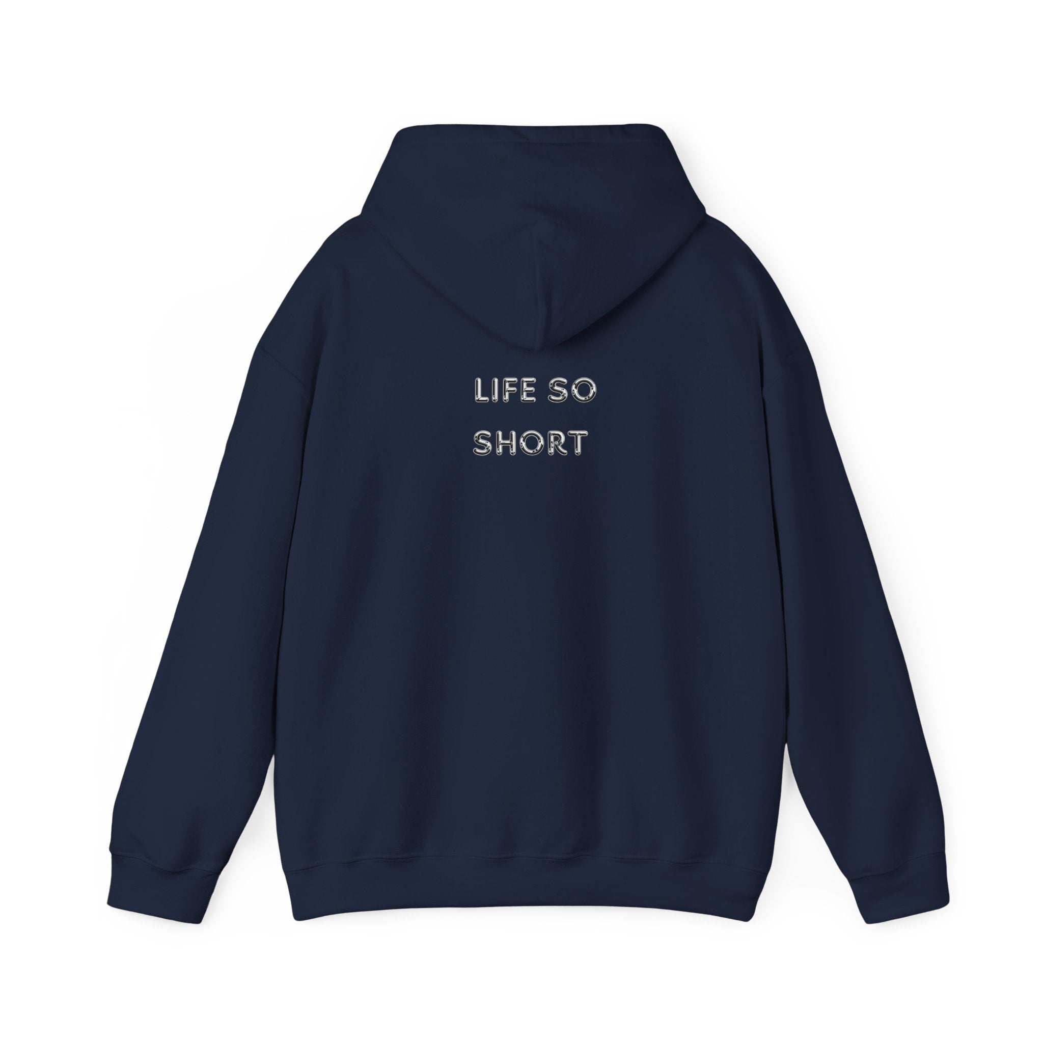 Hoodie — 'Life So Short' Minimal Logo Black Pullover