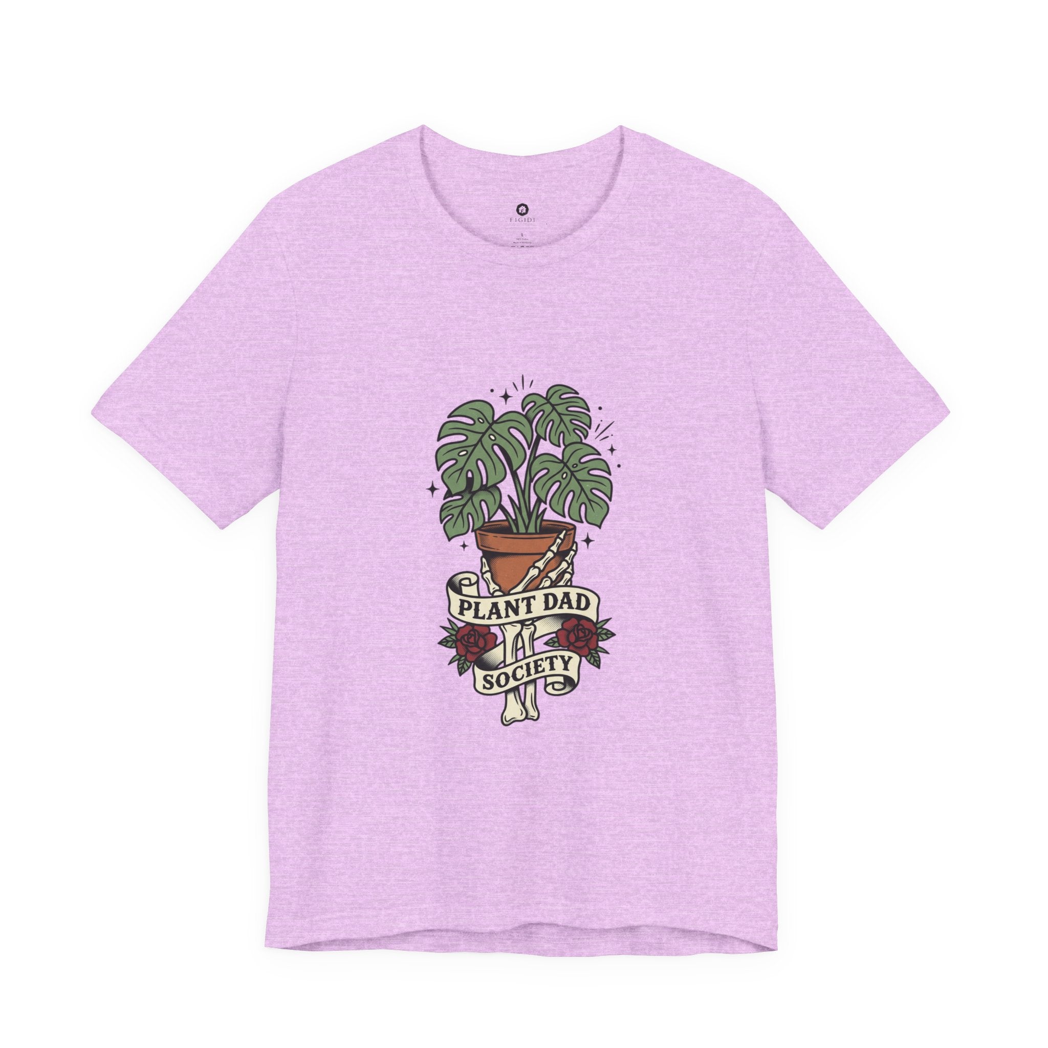 Plant Dad Society T-Shirt | Traditional Tattoo Plant Badge, Monstera Floral Flash