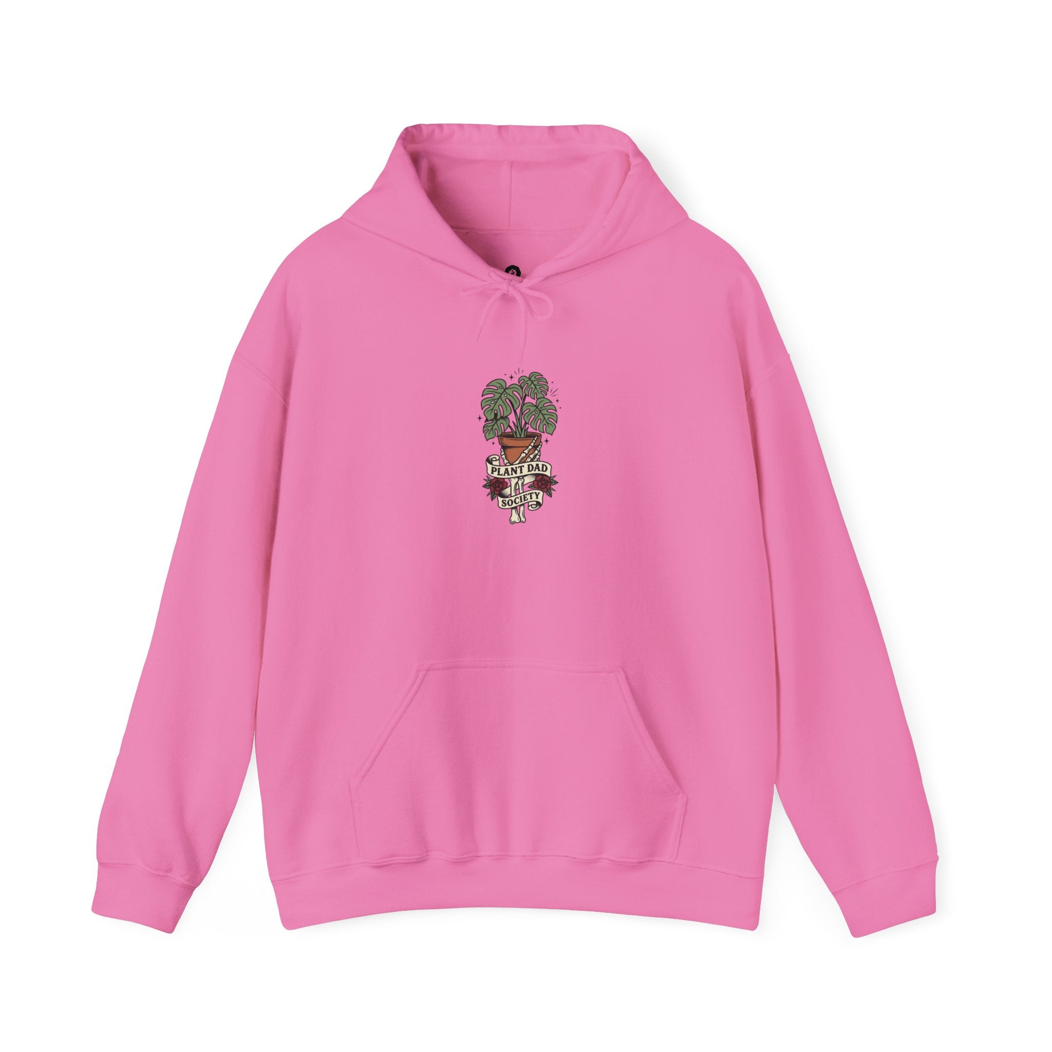 Potted Monstera Traditional Tattoo Hoodie | Vintage Flash Plant Illustration