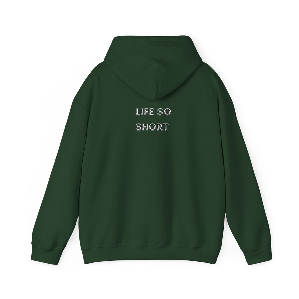 Hoodie — 'Life So Short' Minimal Logo Black Pullover