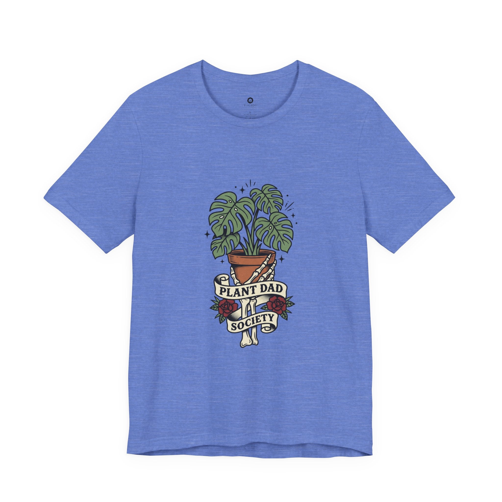Plant Dad Society T-Shirt | Traditional Tattoo Plant Badge, Monstera Floral Flash