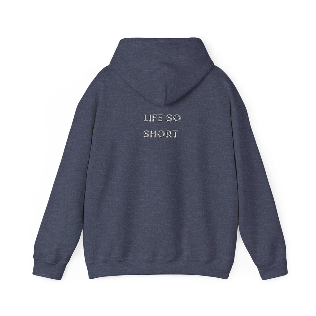 Hoodie — 'Life So Short' Minimal Logo Black Pullover