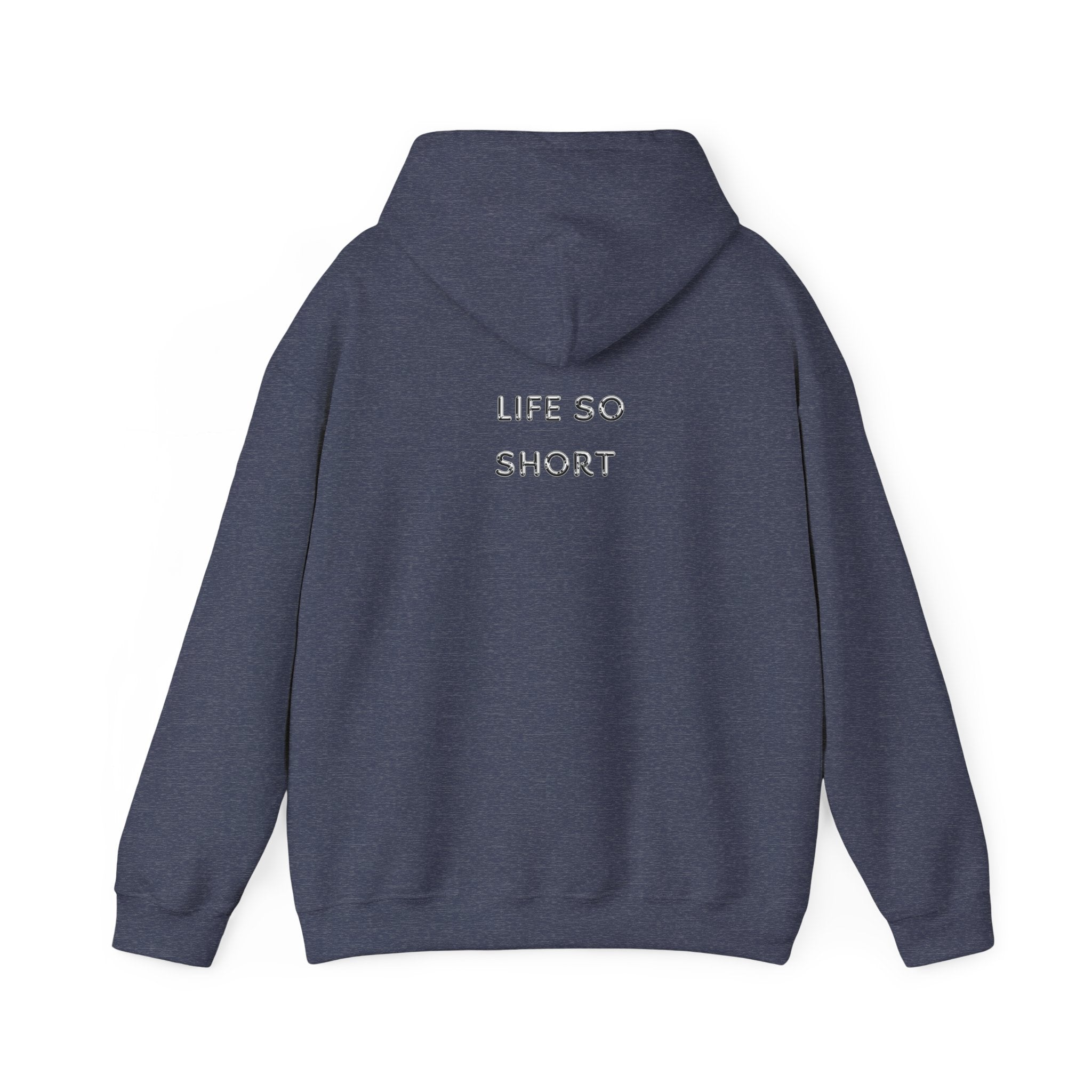 Hoodie — 'Life So Short' Minimal Logo Black Pullover