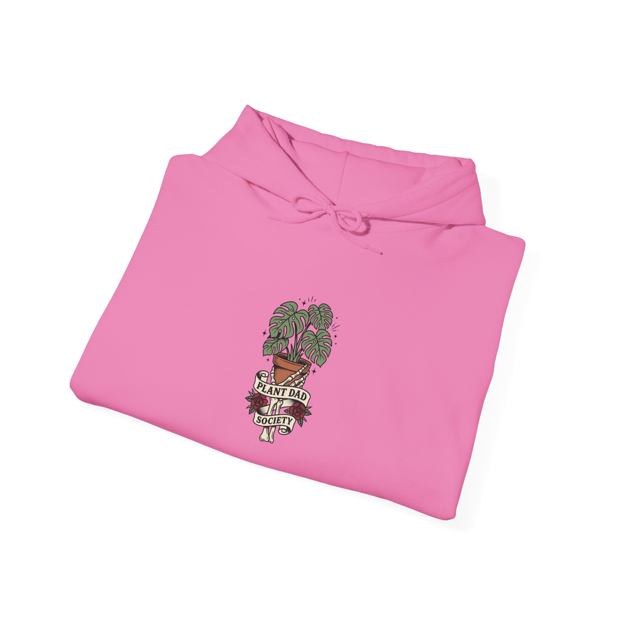 Potted Monstera Traditional Tattoo Hoodie | Vintage Flash Plant Illustration
