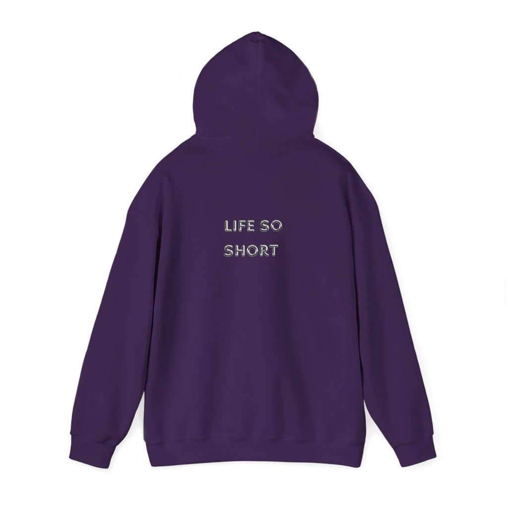 Hoodie — 'Life So Short' Minimal Logo Black Pullover