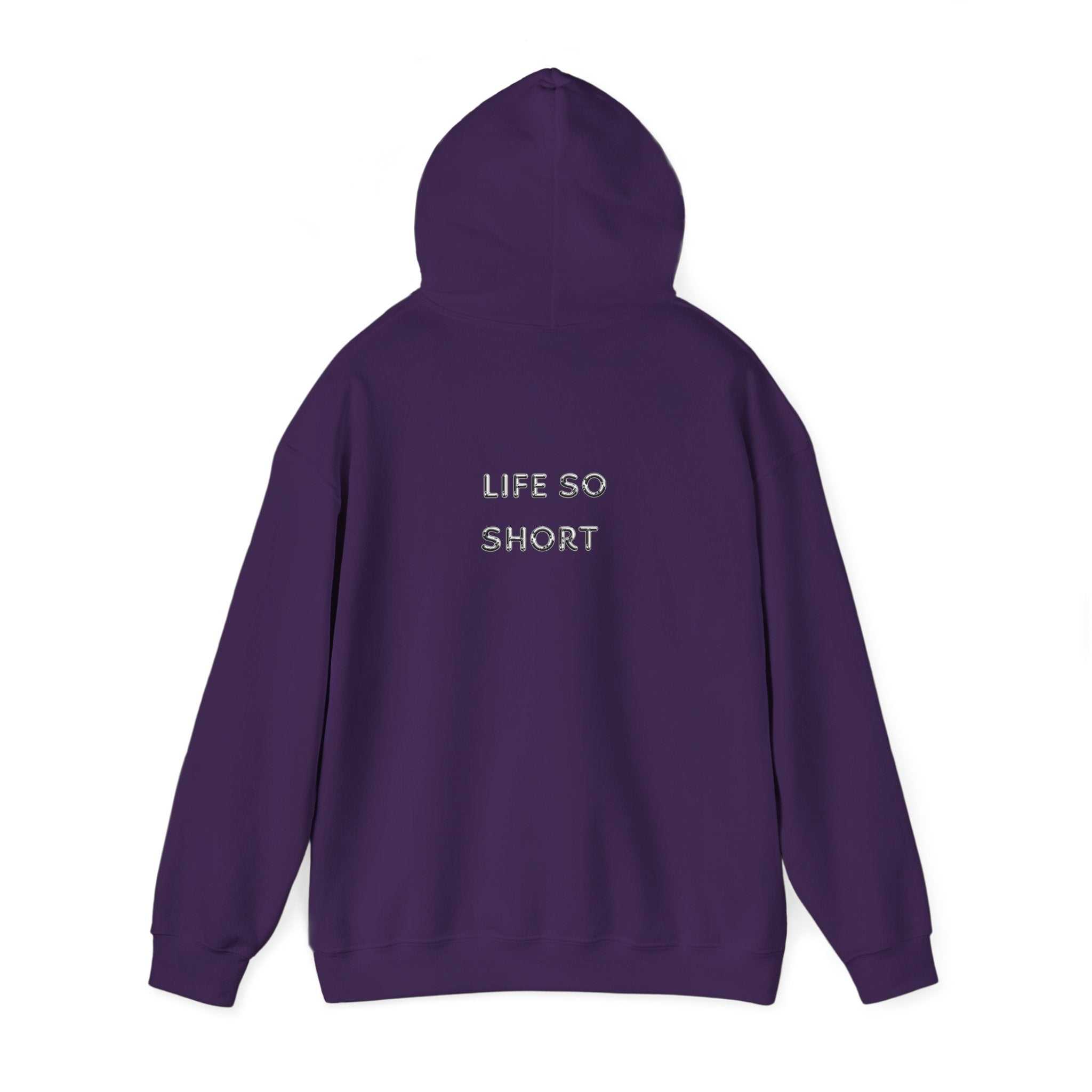 Hoodie — 'Life So Short' Minimal Logo Black Pullover