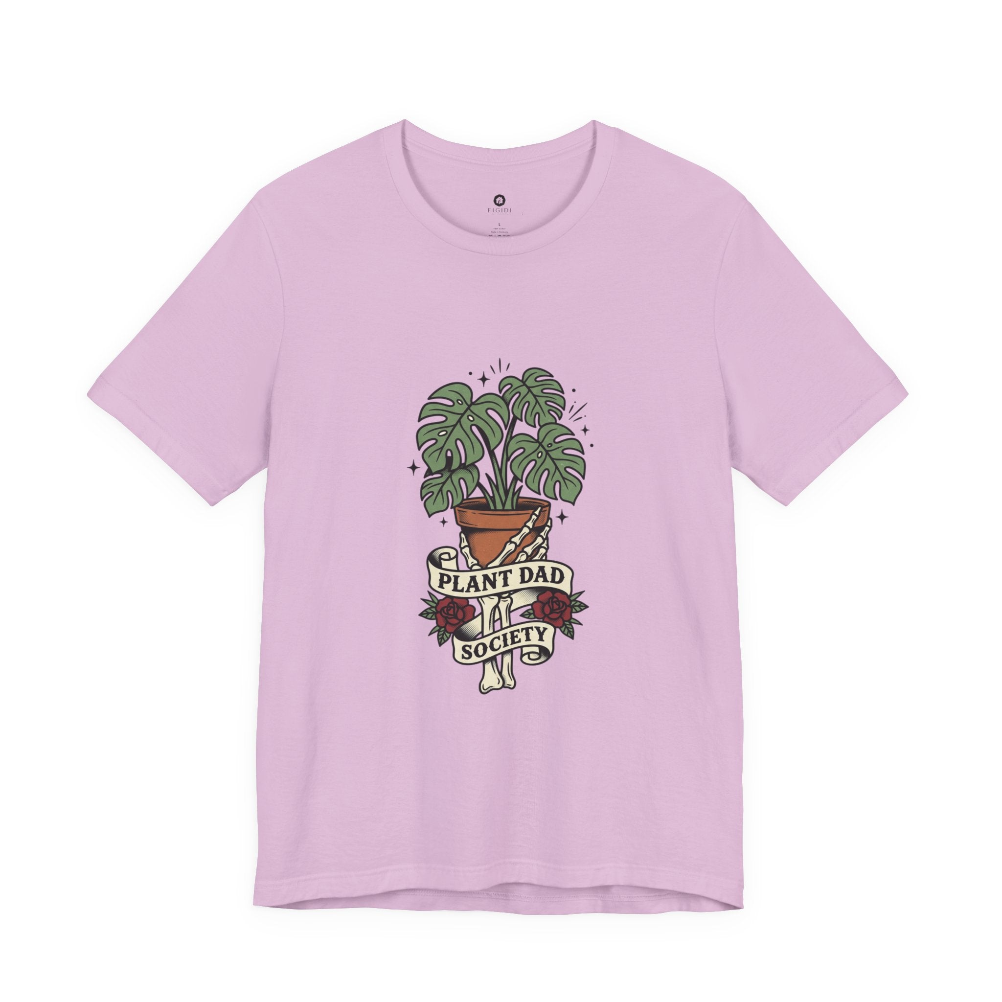 Plant Dad Society T-Shirt | Traditional Tattoo Plant Badge, Monstera Floral Flash