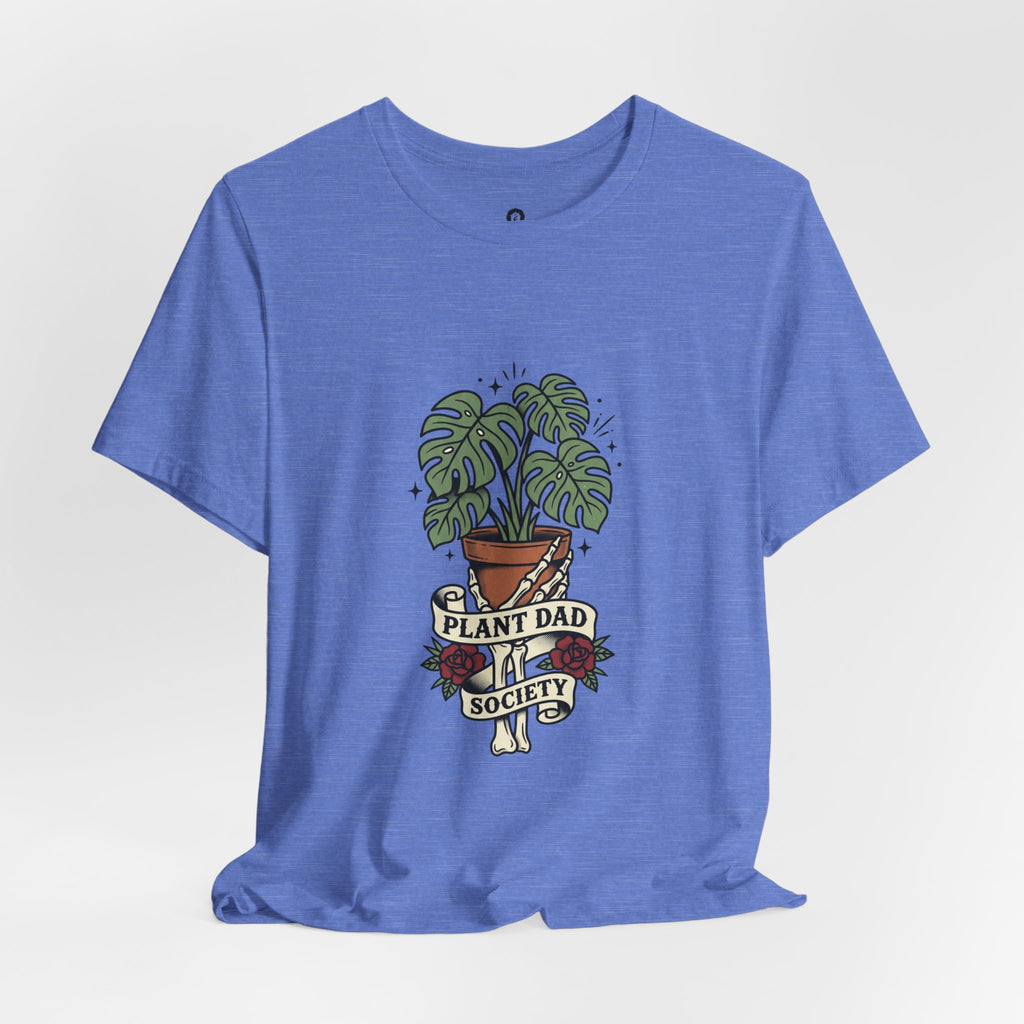 Plant Dad Society T-Shirt | Traditional Tattoo Plant Badge, Monstera Floral Flash