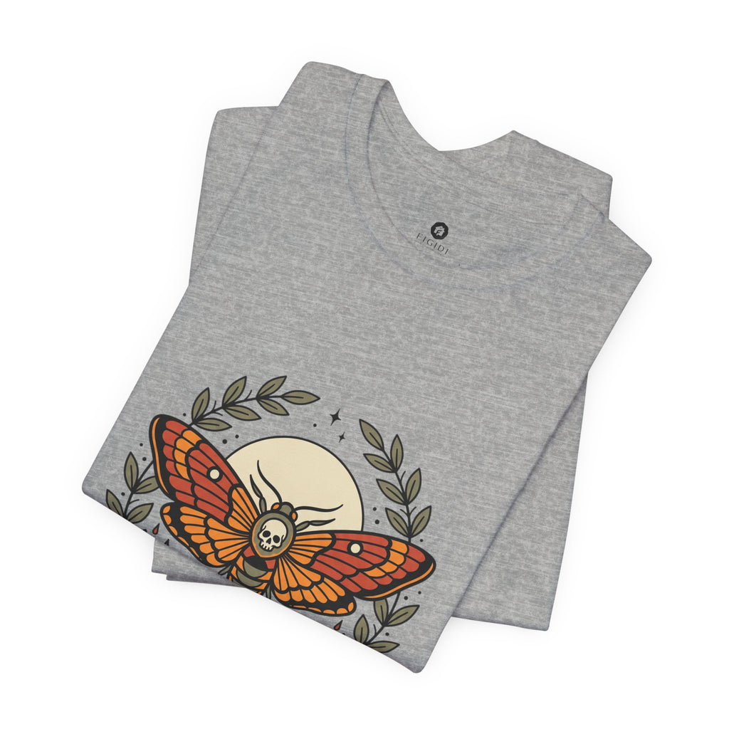 Moth & Roses Traditional Tattoo Tee | Vintage Flash, Banner Floral