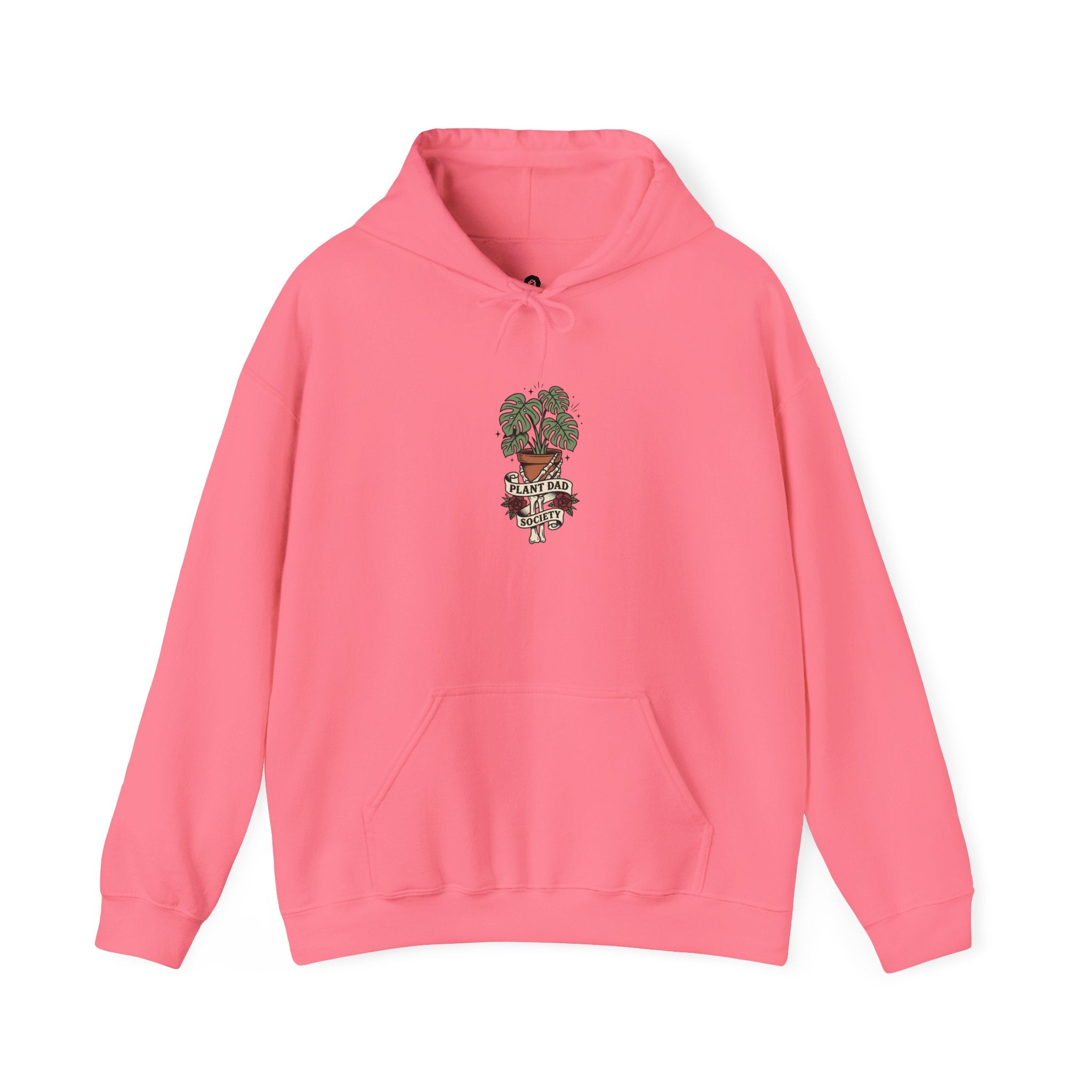 Potted Monstera Traditional Tattoo Hoodie | Vintage Flash Plant Illustration