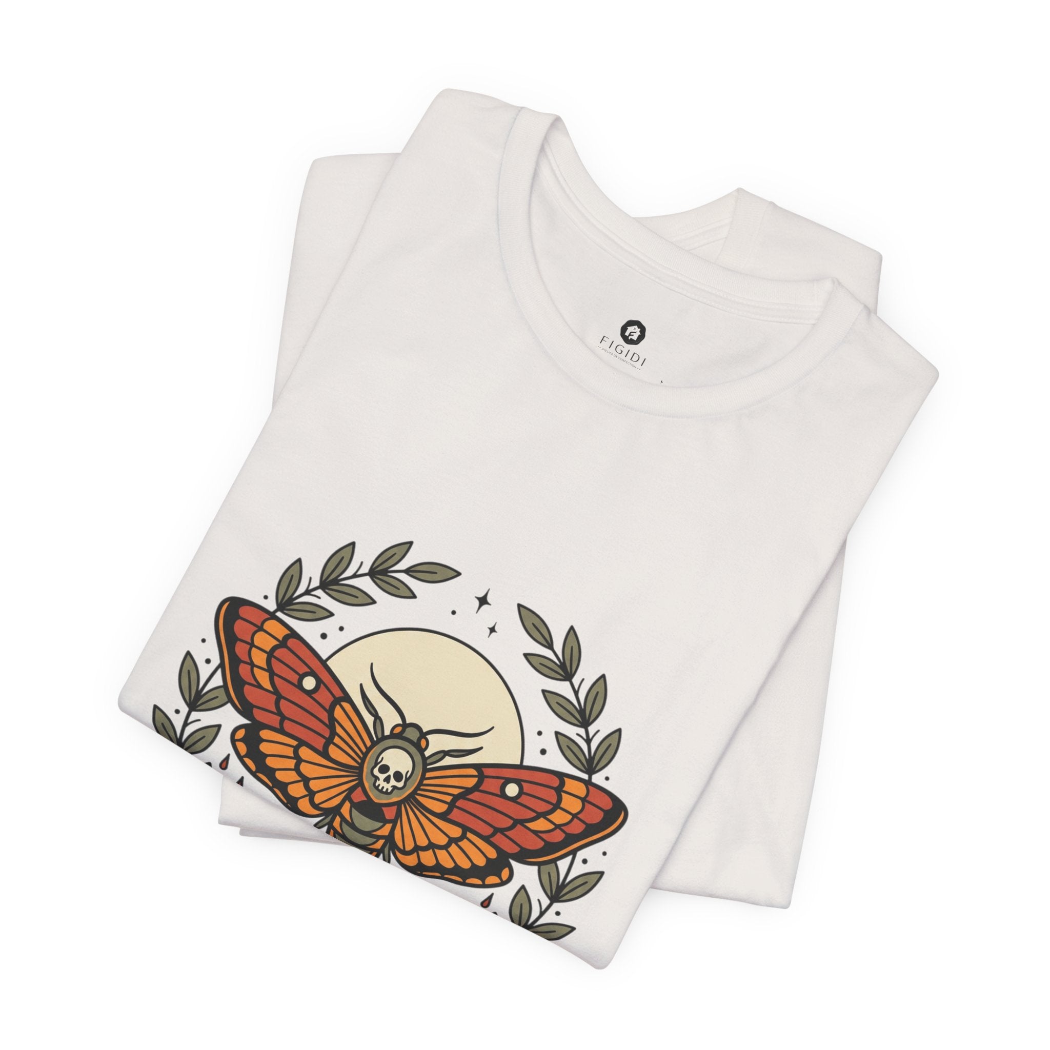 Moth & Roses Traditional Tattoo Tee | Vintage Flash, Banner Floral