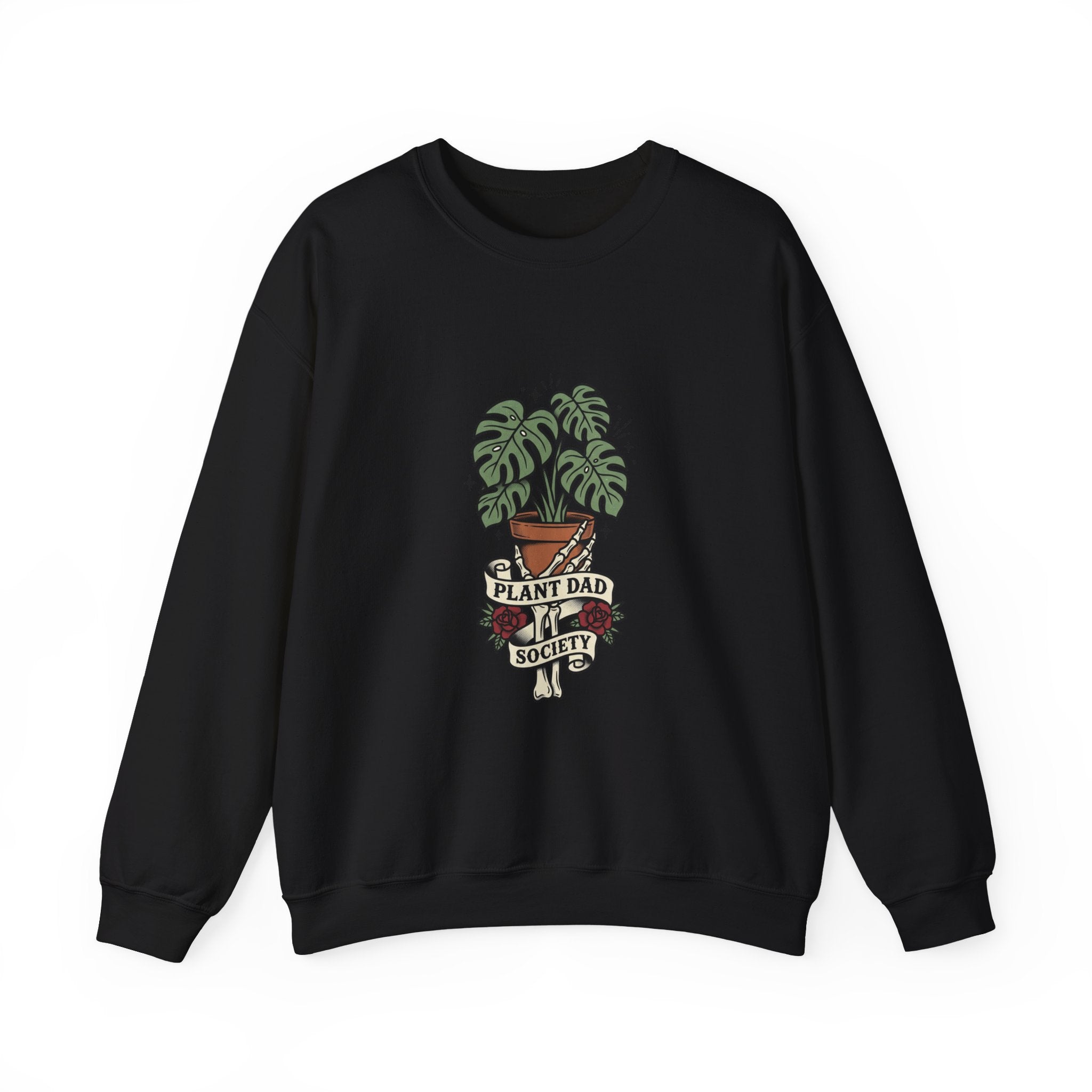Plant Dad Tattoo-Inspired Sweatshirt | Traditional Flash Plant Lover Crew