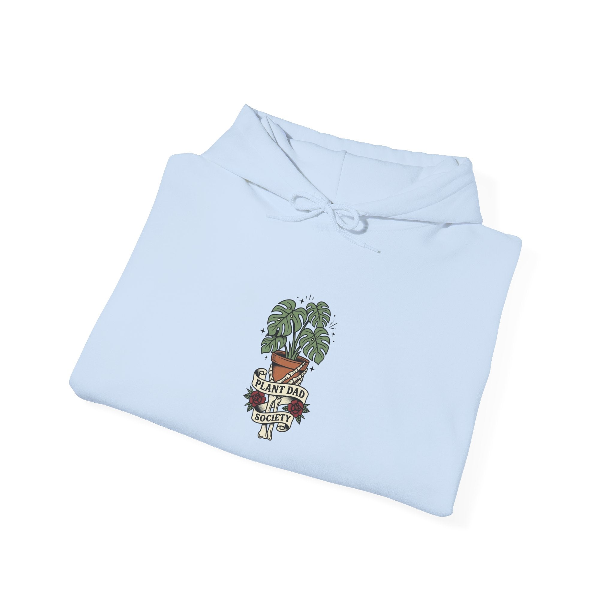 Potted Monstera Traditional Tattoo Hoodie | Vintage Flash Plant Illustration