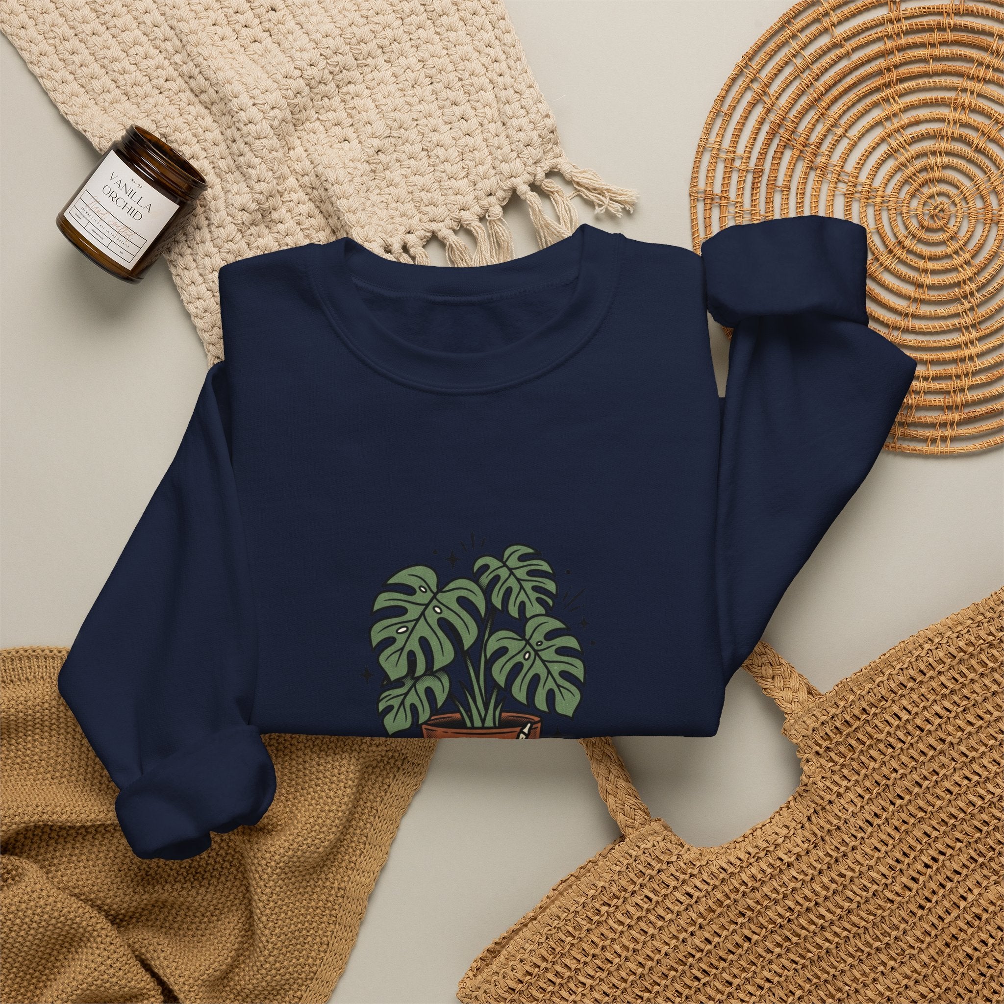 Plant Dad Tattoo-Inspired Sweatshirt | Traditional Flash Plant Lover Crew