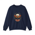 Moth & Roses Traditional Tattoo Crewneck Sweatshirt | Vintage Flash, Bold Outline
