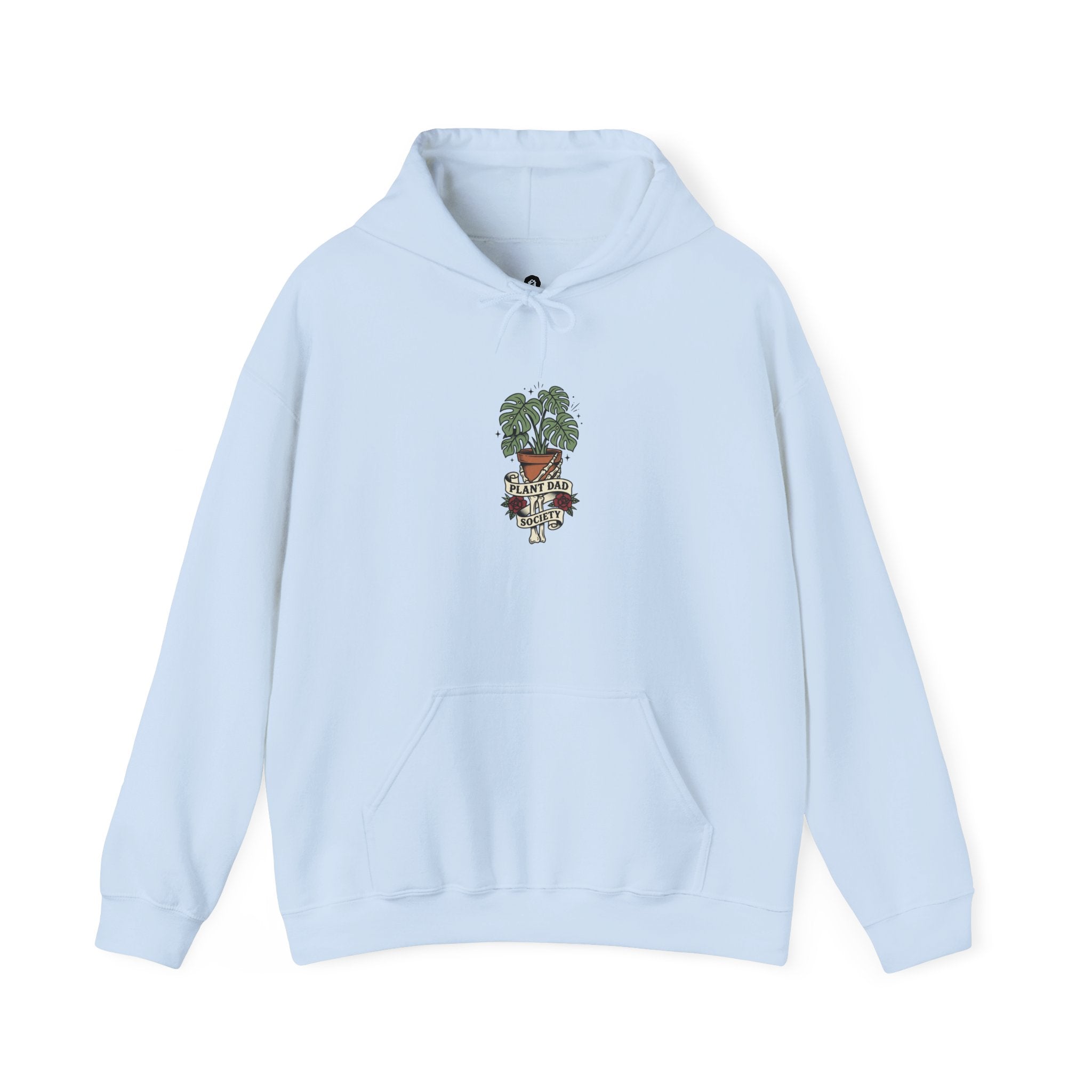 Potted Monstera Traditional Tattoo Hoodie | Vintage Flash Plant Illustration