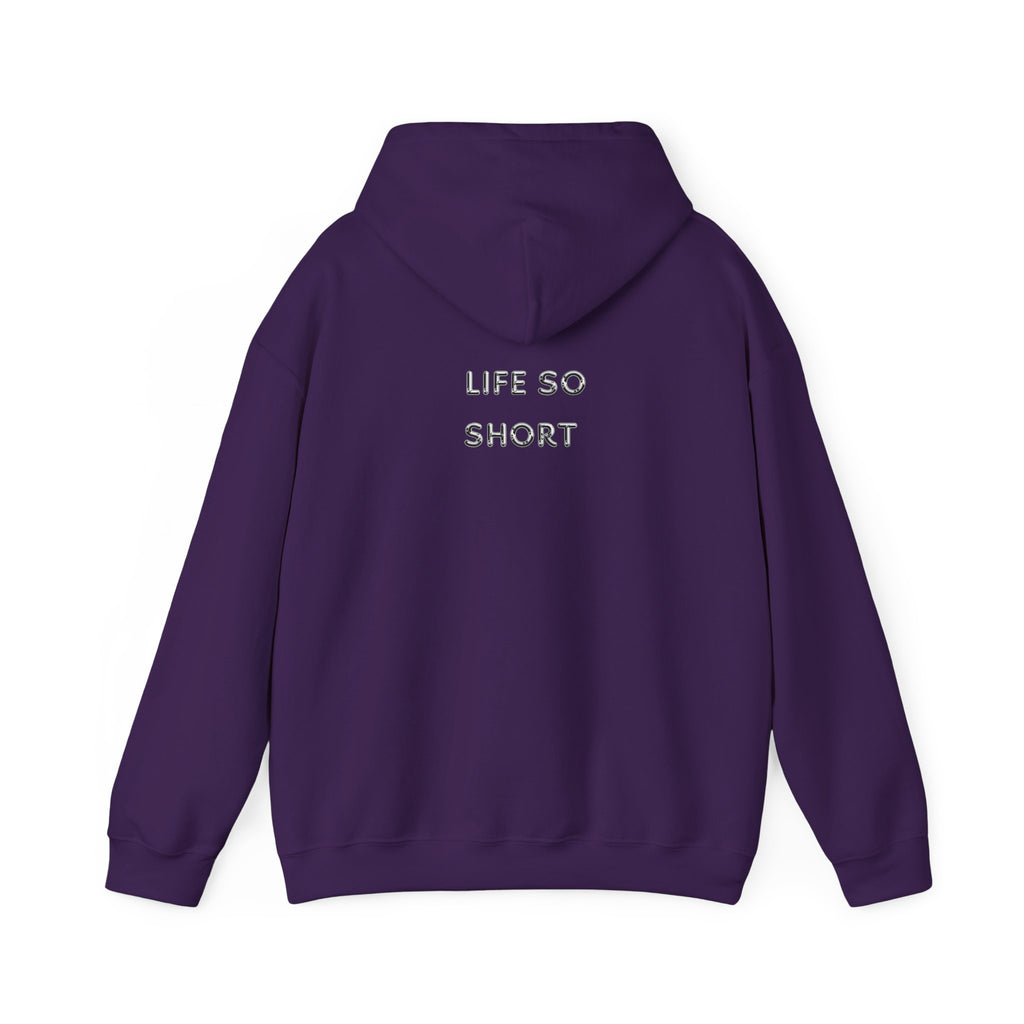 Hoodie — 'Life So Short' Minimal Logo Black Pullover