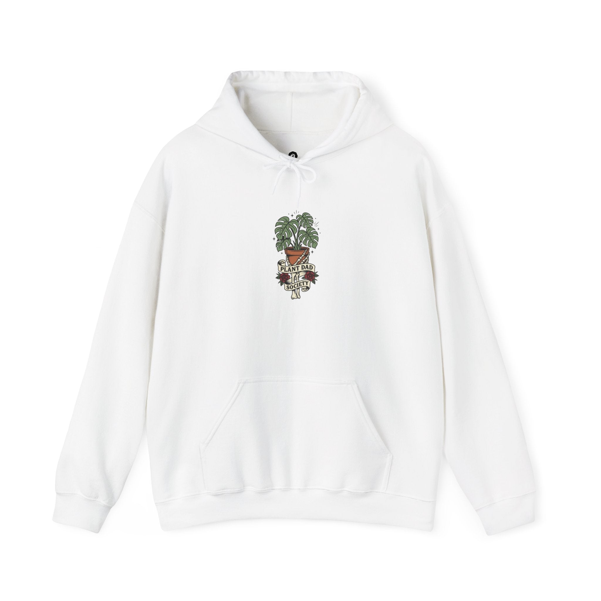 Potted Monstera Traditional Tattoo Hoodie | Vintage Flash Plant Illustration
