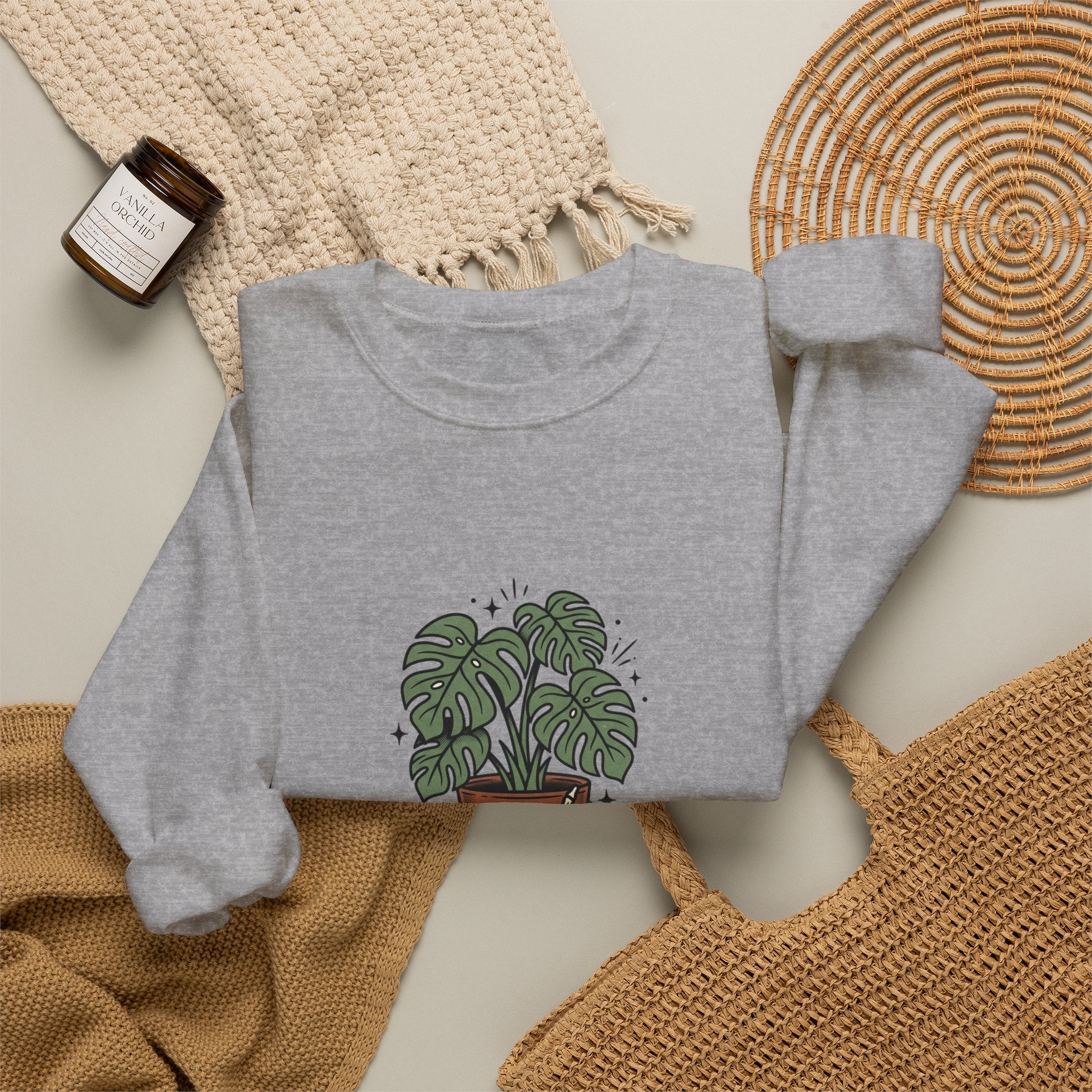 Plant Dad Tattoo-Inspired Sweatshirt | Traditional Flash Plant Lover Crew