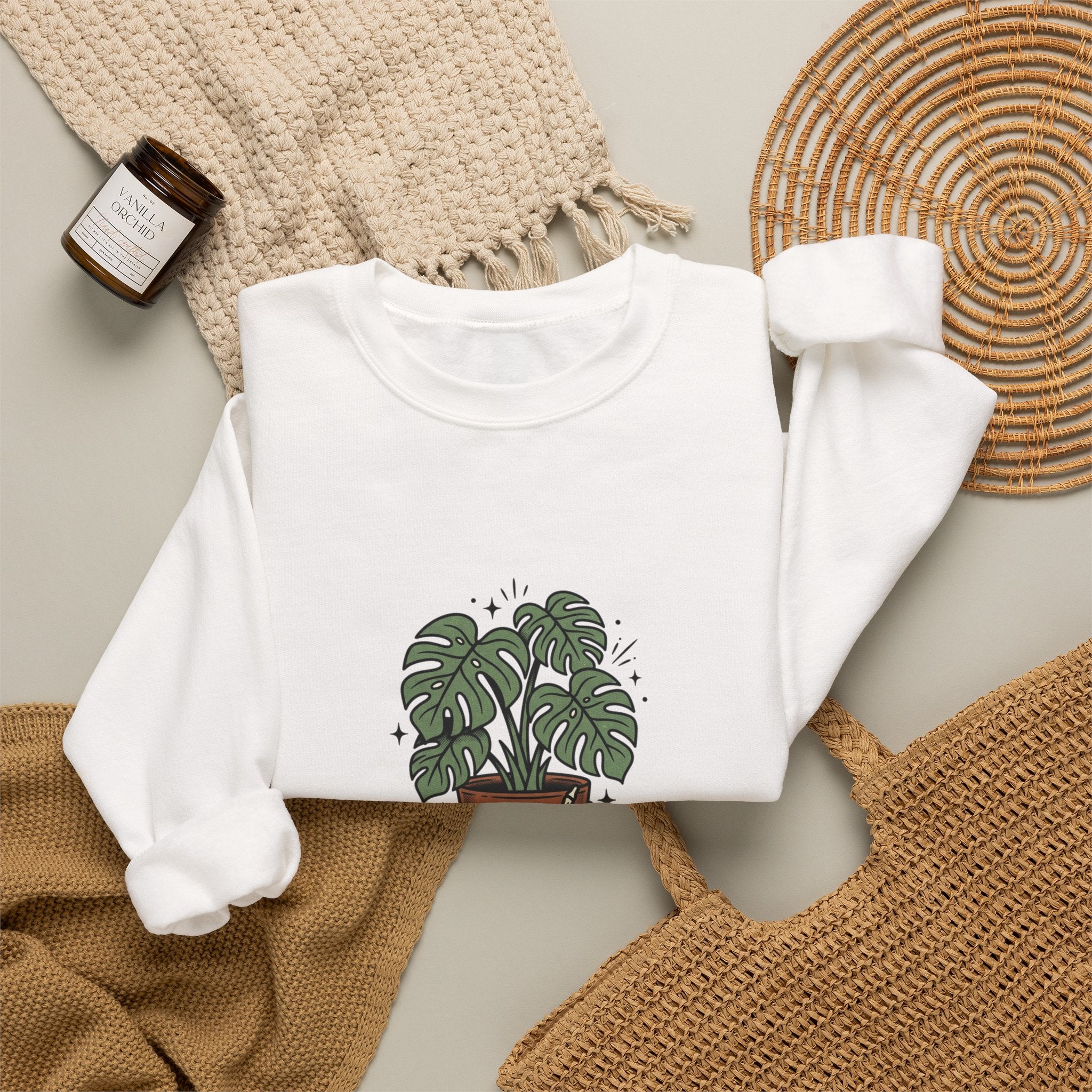 Plant Dad Tattoo-Inspired Sweatshirt | Traditional Flash Plant Lover Crew