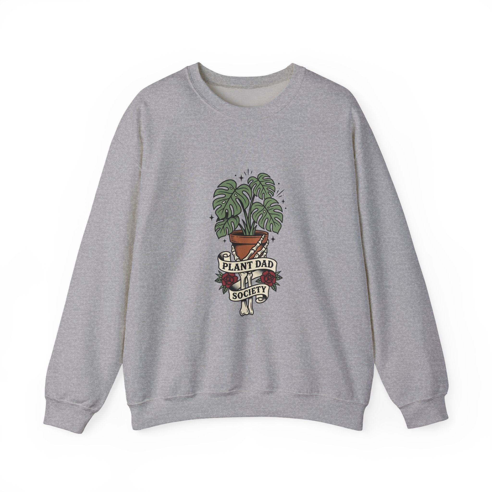 Plant Dad Tattoo-Inspired Sweatshirt | Traditional Flash Plant Lover Crew