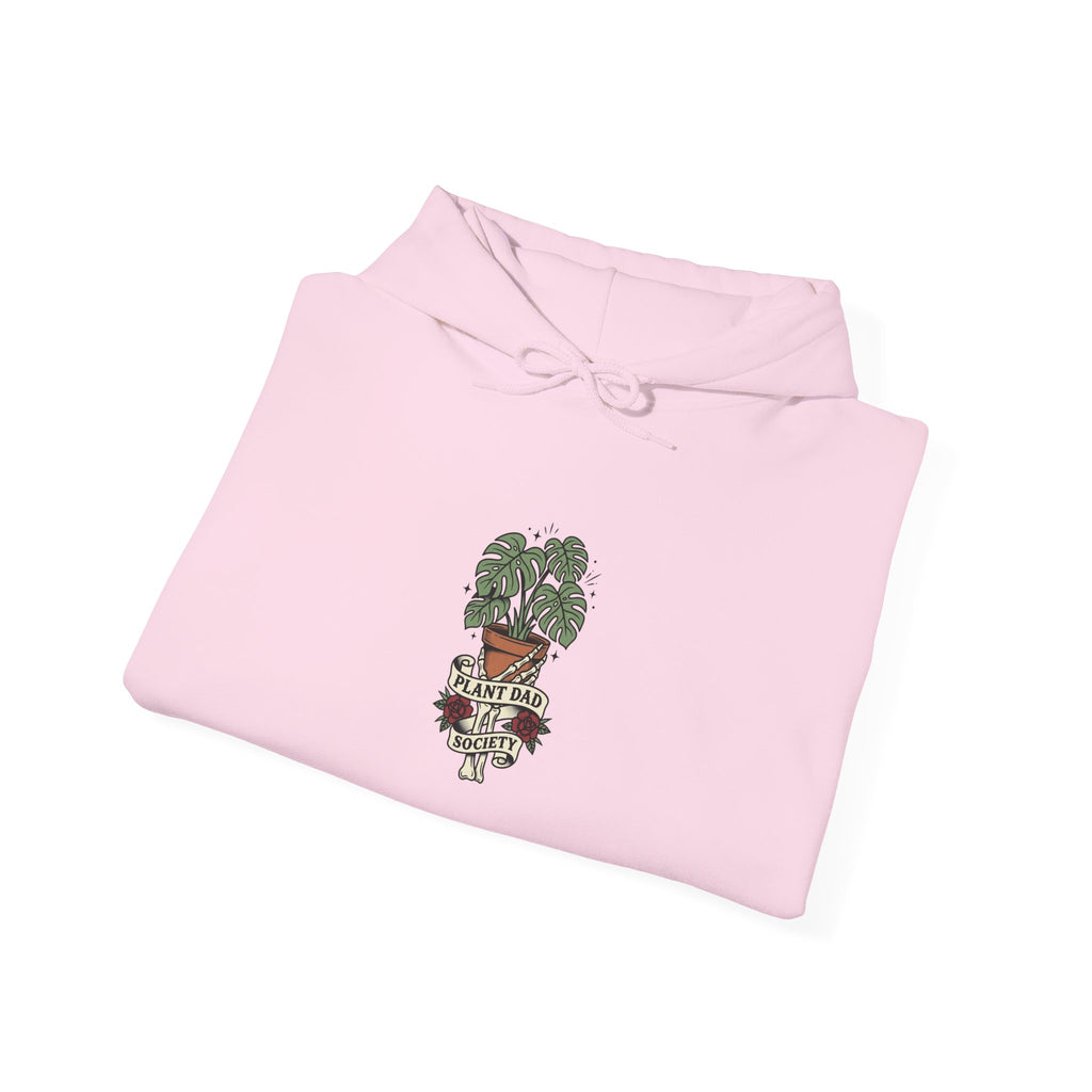 Potted Monstera Traditional Tattoo Hoodie | Vintage Flash Plant Illustration