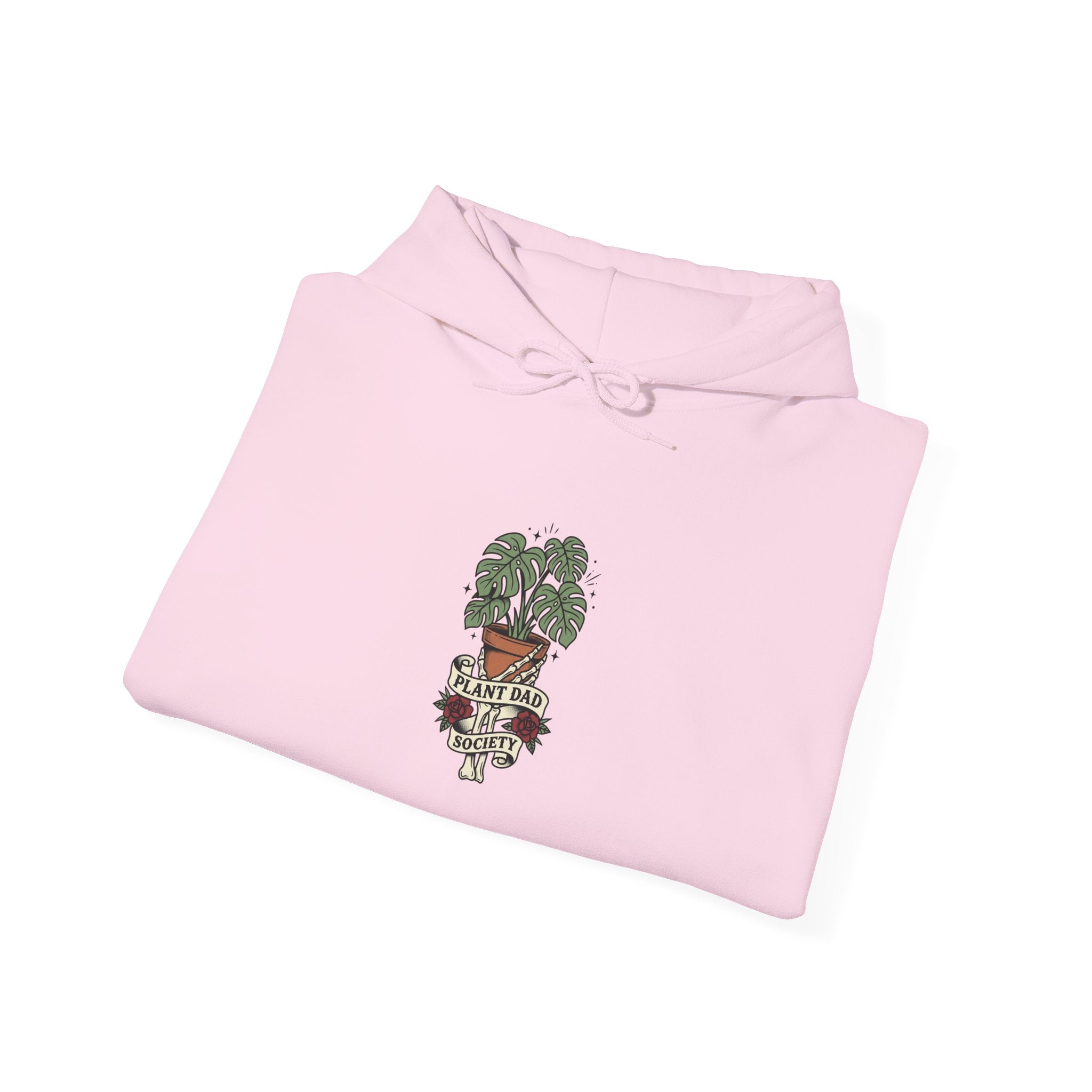 Potted Monstera Traditional Tattoo Hoodie | Vintage Flash Plant Illustration