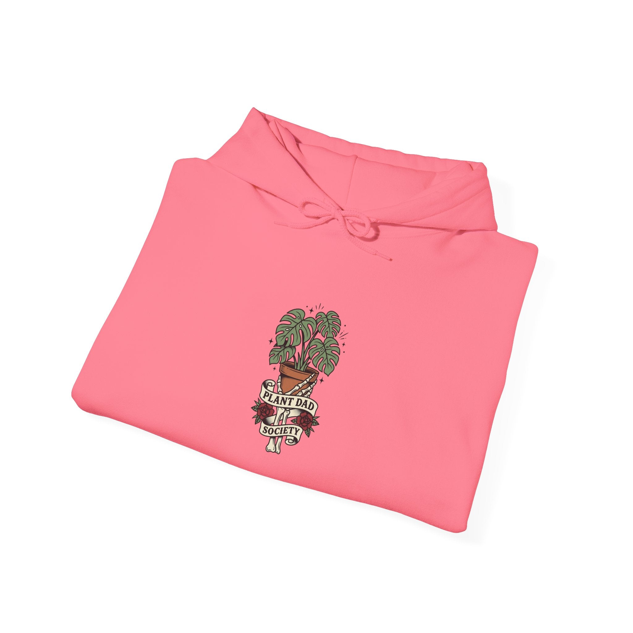 Potted Monstera Traditional Tattoo Hoodie | Vintage Flash Plant Illustration