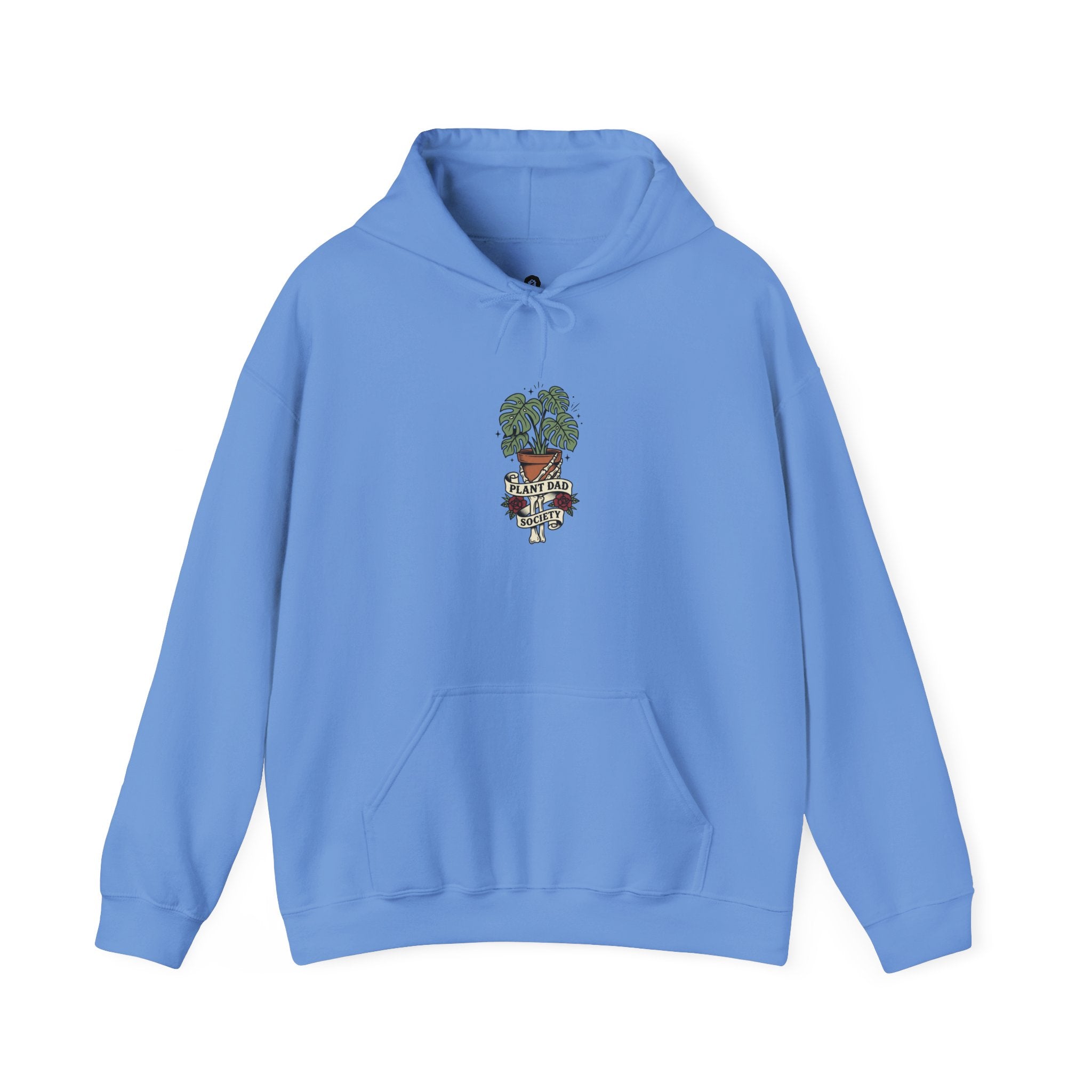 Potted Monstera Traditional Tattoo Hoodie | Vintage Flash Plant Illustration