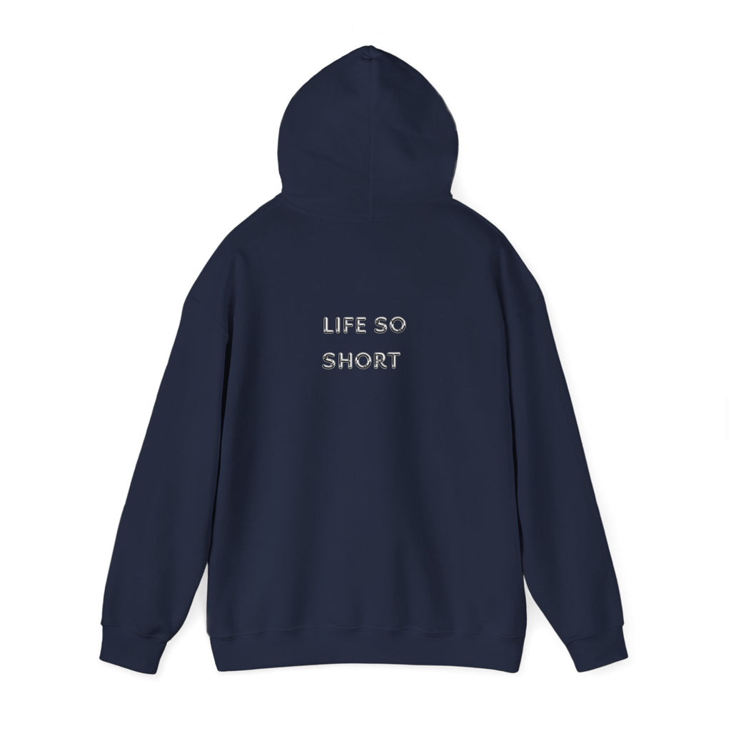 Hoodie — 'Life So Short' Minimal Logo Black Pullover