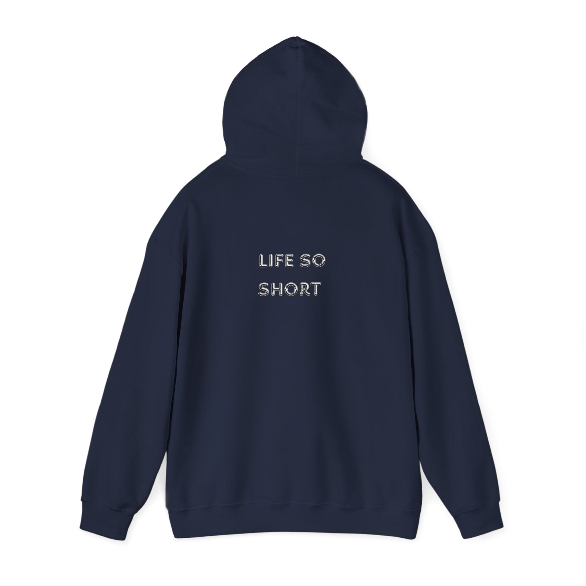 Hoodie — 'Life So Short' Minimal Logo Black Pullover