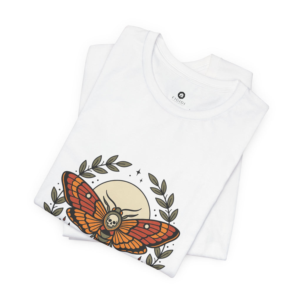 Moth & Roses Traditional Tattoo Tee | Vintage Flash, Banner Floral