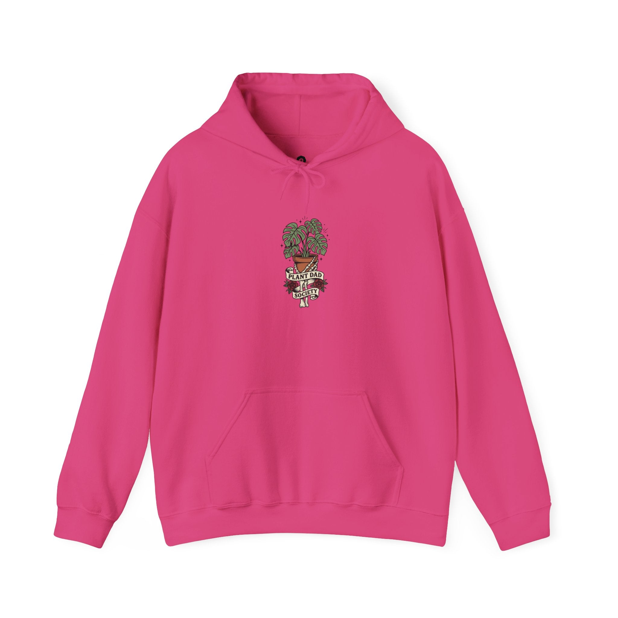 Potted Monstera Traditional Tattoo Hoodie | Vintage Flash Plant Illustration