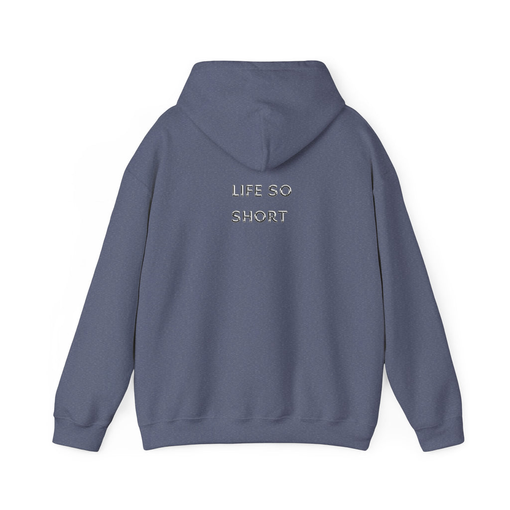 Hoodie — 'Life So Short' Minimal Logo Black Pullover