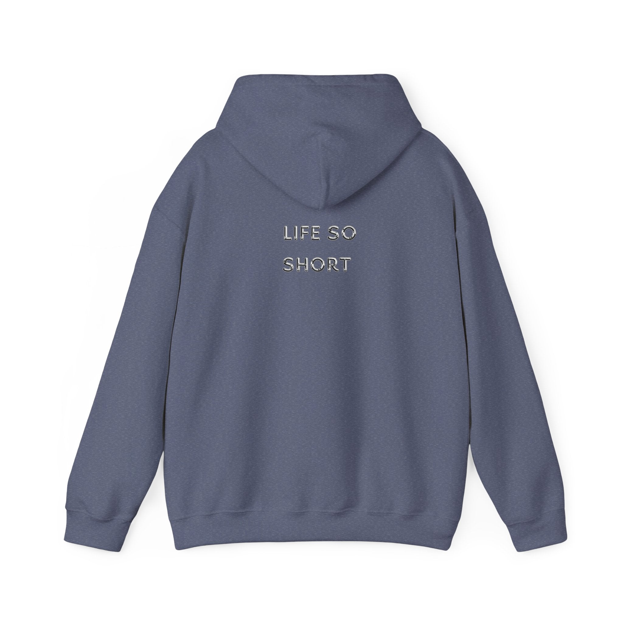 Hoodie — 'Life So Short' Minimal Logo Black Pullover
