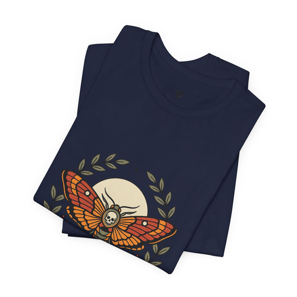 Moth & Roses Traditional Tattoo Tee | Vintage Flash, Banner Floral